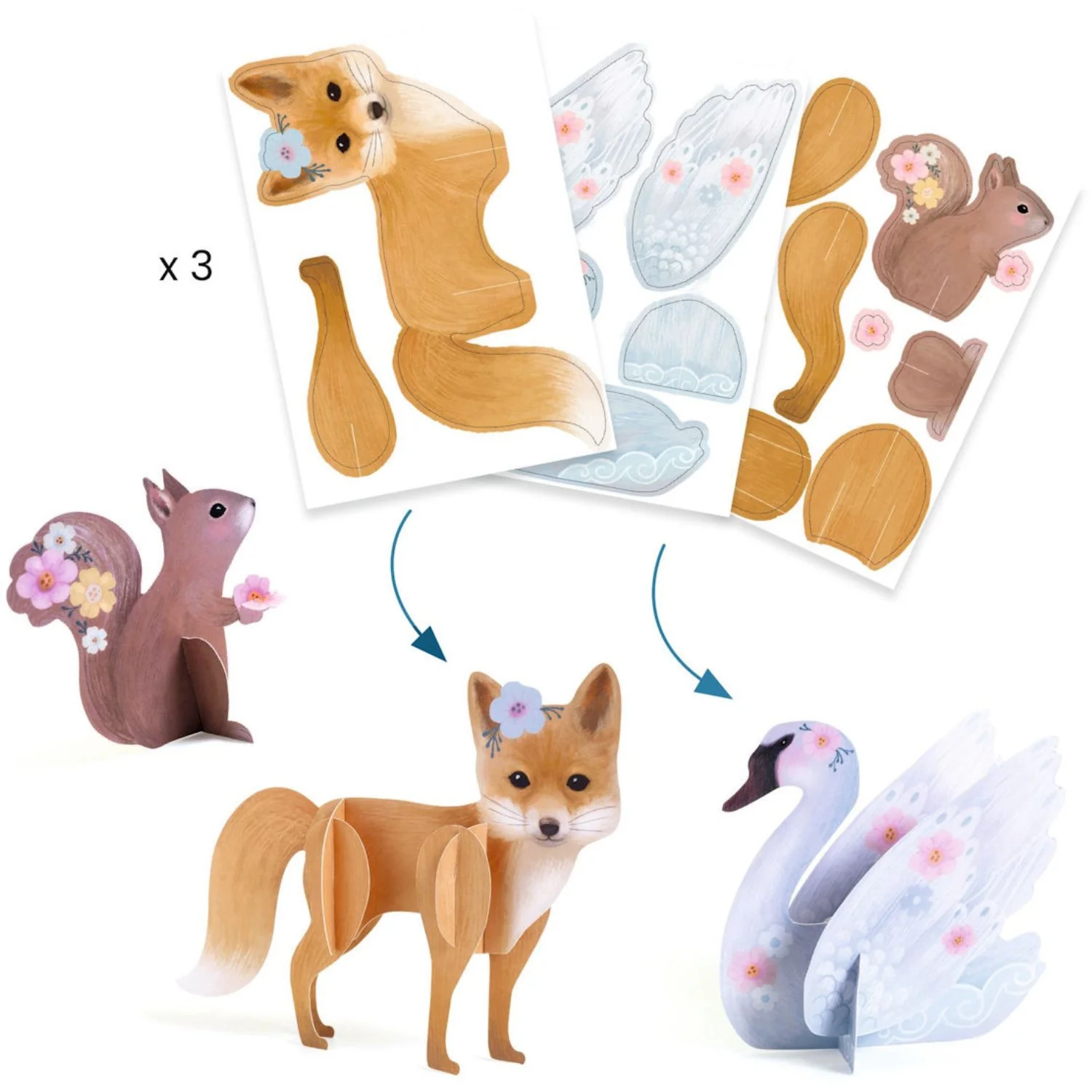 Djeco Creative Activity Set Fluffy Animals - Image 6