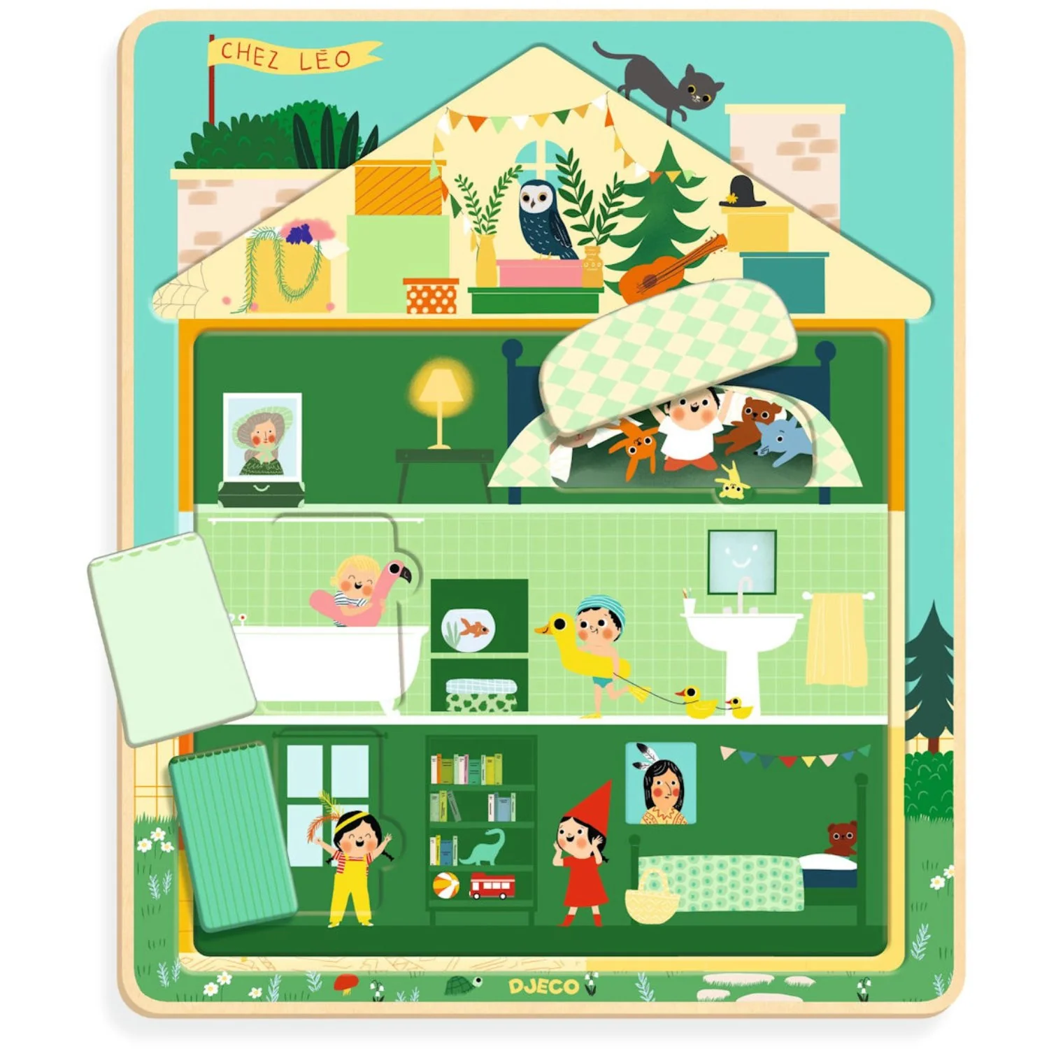 Djeco Layer On Layer Jigsaw Puzzle, The House - Image 3