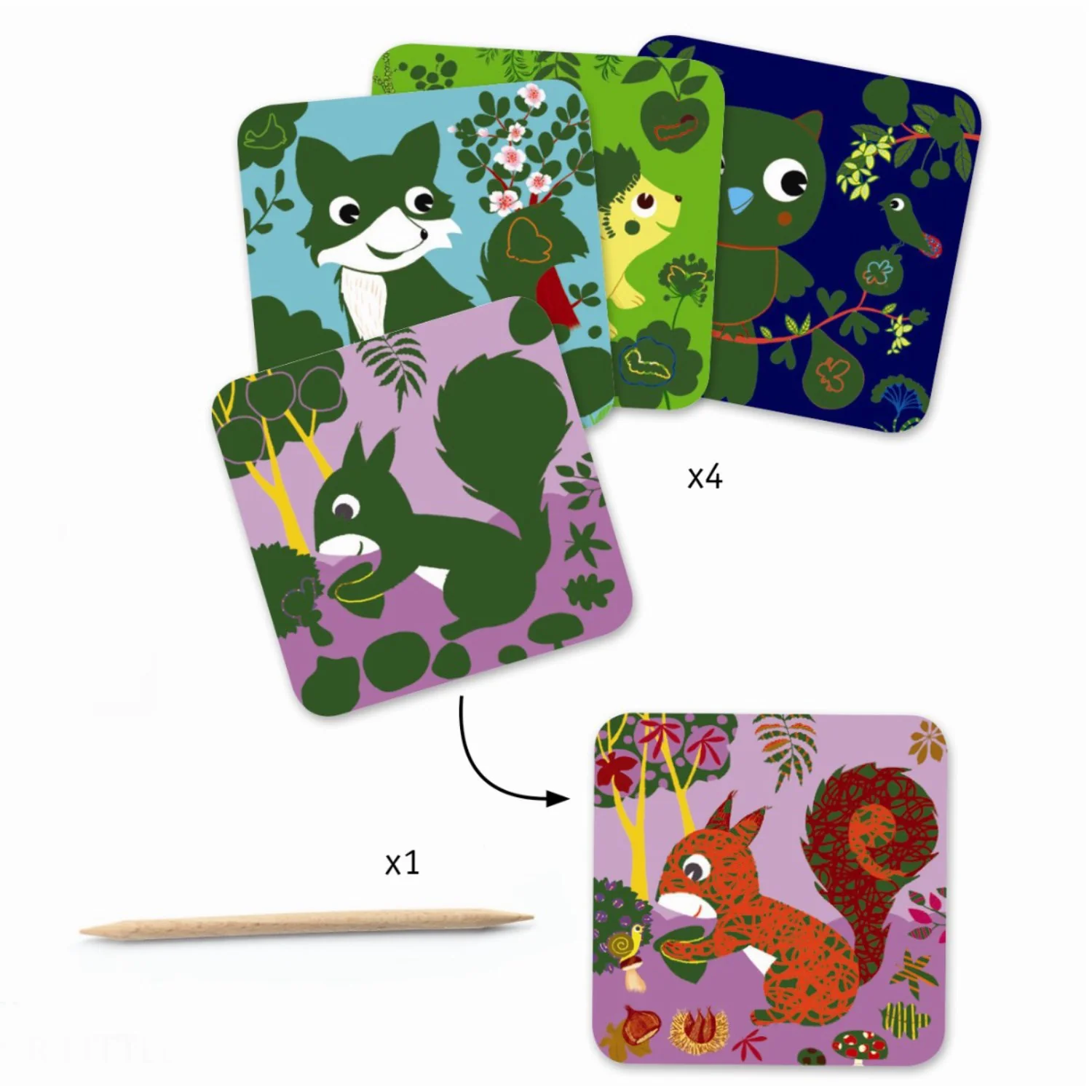 Djeco Scratch card for the little ones, the animals of the forest - Image 2