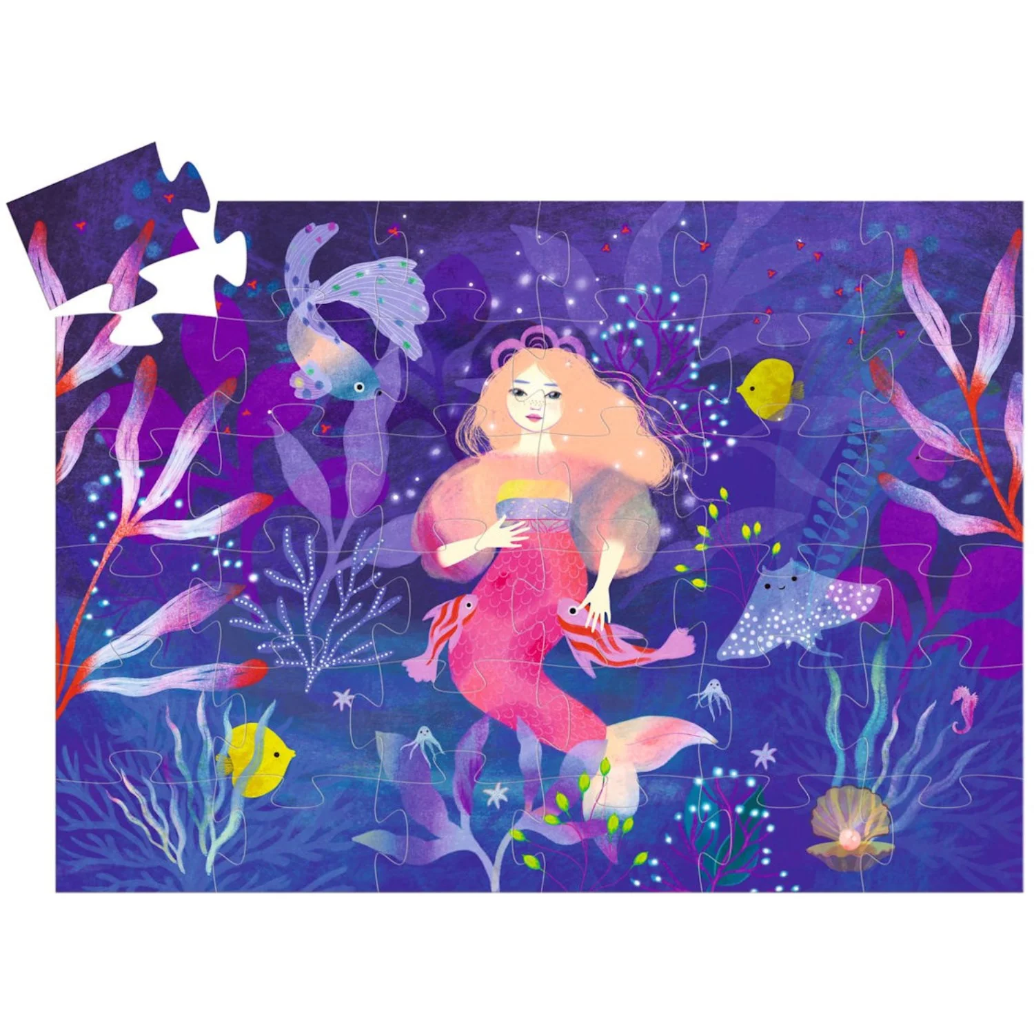 Djeco Silhouette Jigsaw Puzzle, Ella the Mermaid - 36 pieces - Image 3