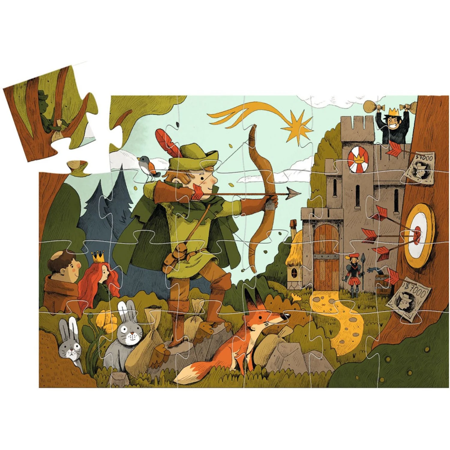 Djeco Silhouette Jigsaw Puzzle, Robin Hood - 36 Pieces - Image 4