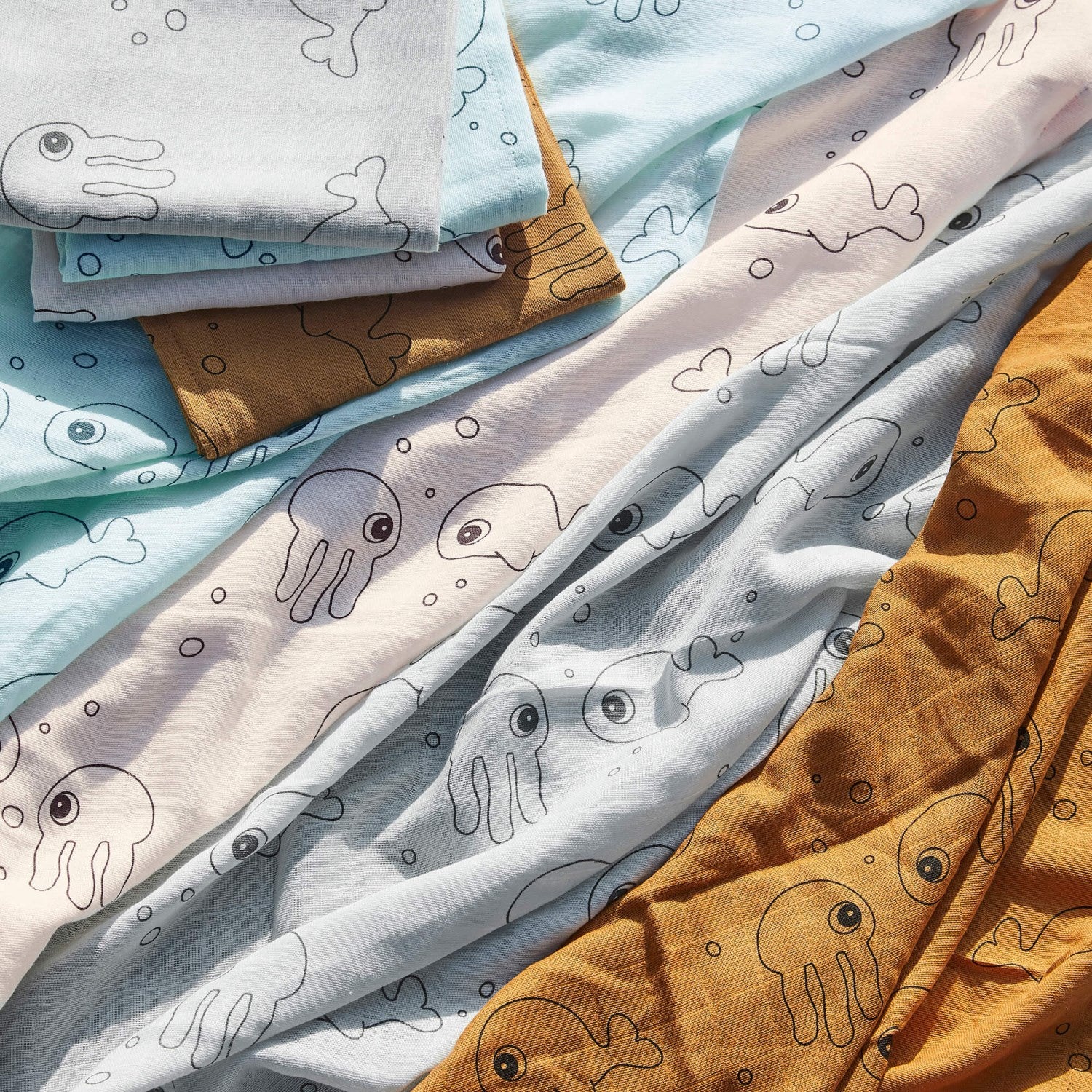 DonebyDeer Blue Swaddle 2-Pack Sea Friends - Image 2