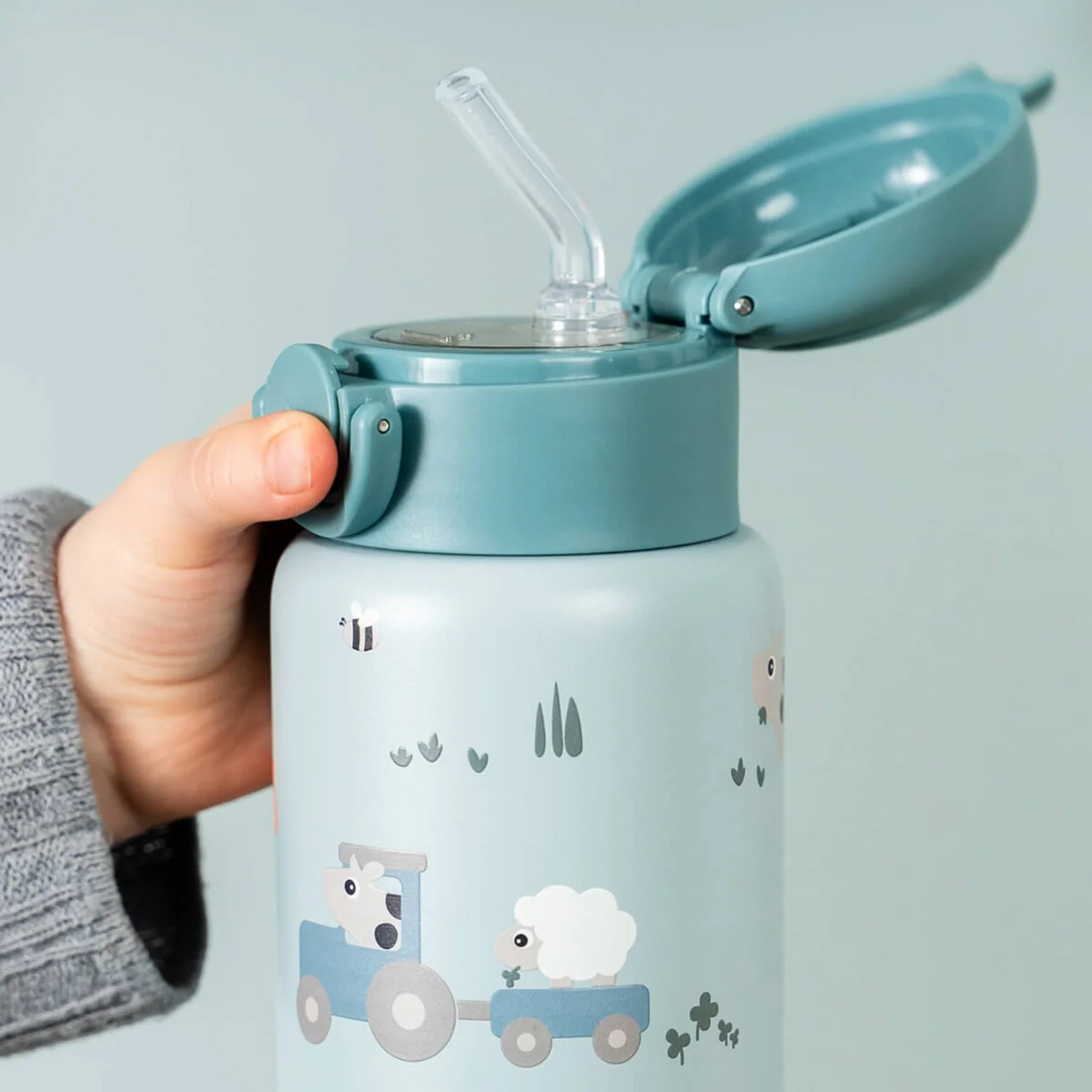 DonebyDeer Blue Tiny Farm Insulated Straw Bottle - Image 4