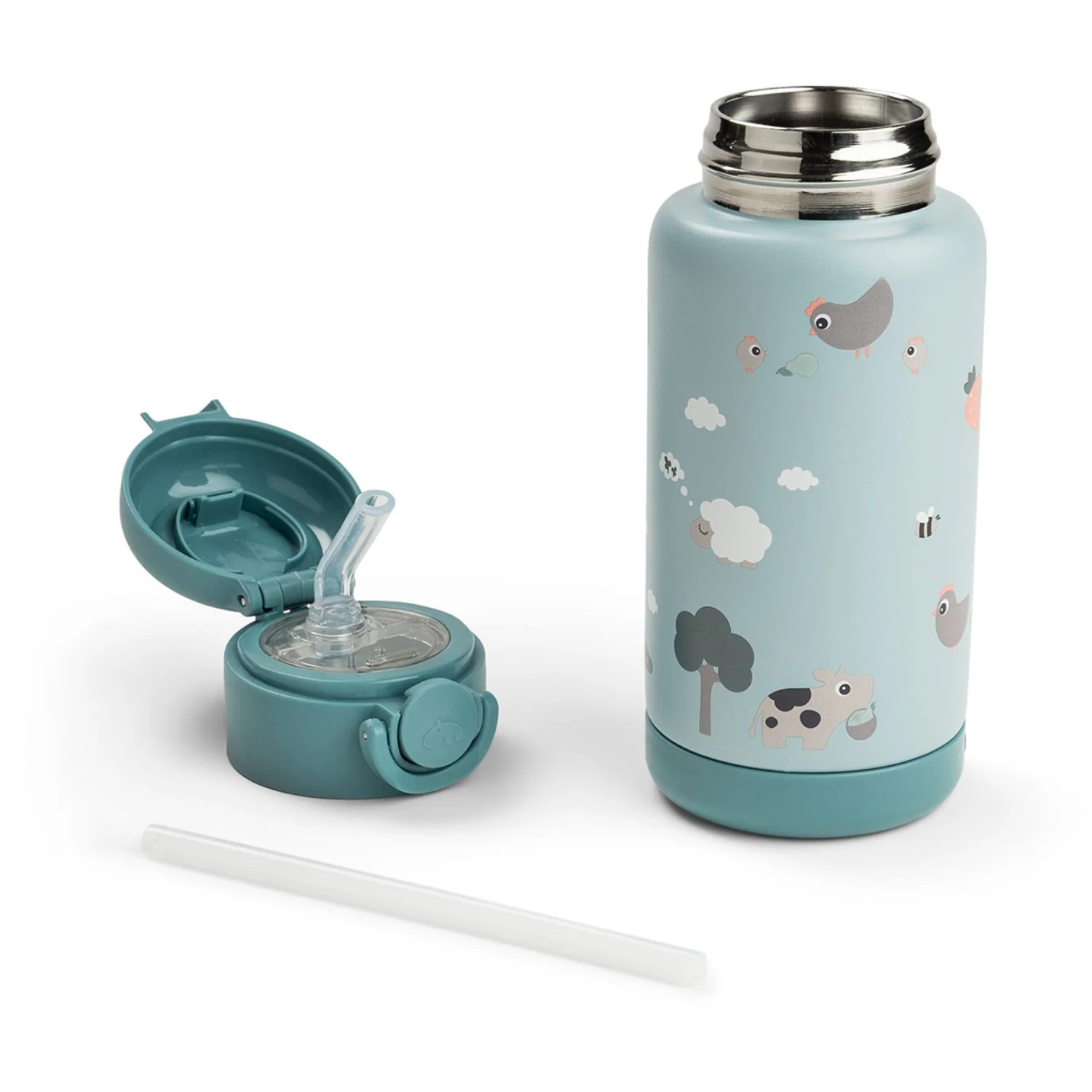 DonebyDeer Blue Tiny Farm Insulated Straw Bottle - Image 9