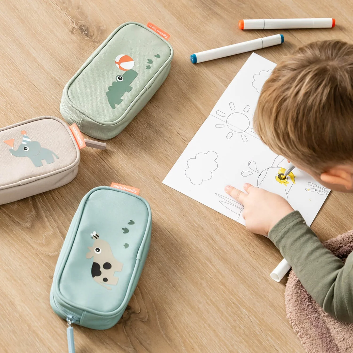 DonebyDeer Blue Tiny Farm Pencil Case - Image 2