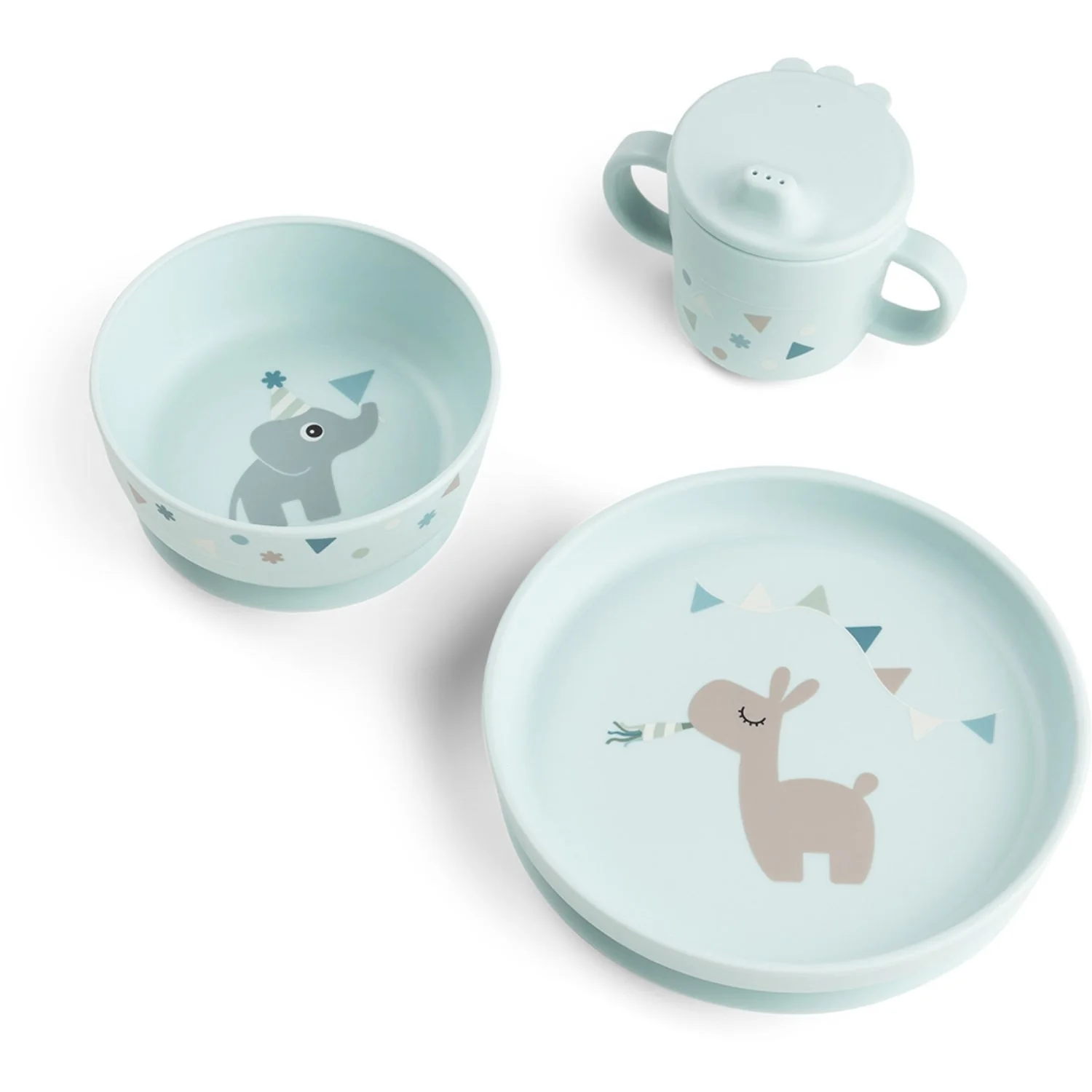 DonebyDeer Celebration Blue Foodie Dinner Set With Suction