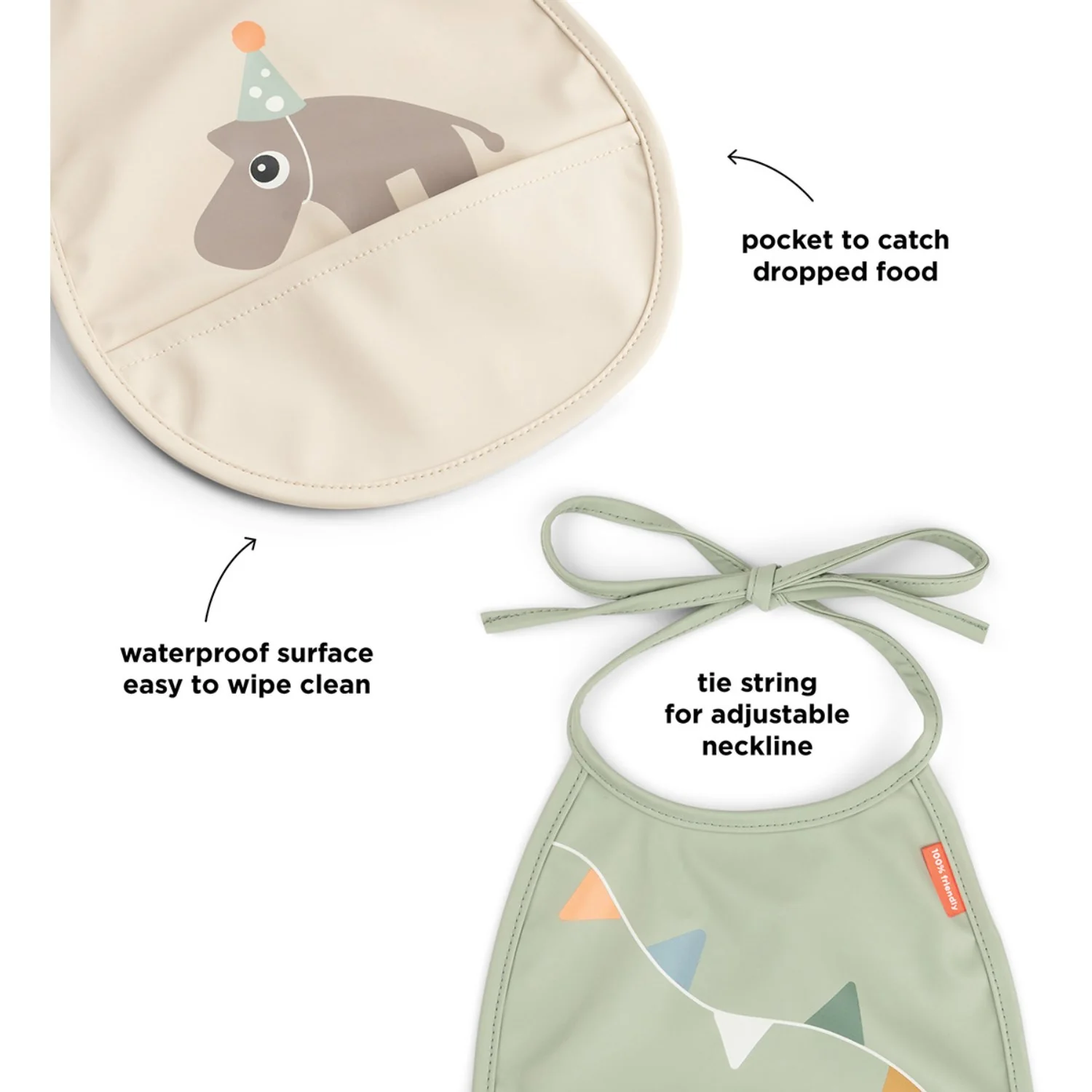 DonebyDeer Celebration Sand Mini Bib With Pocket 2-Pack - Image 3