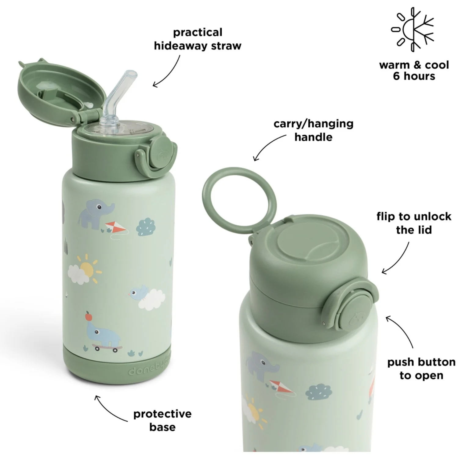 DonebyDeer Green Playground Insulated Straw Bottle - Image 6