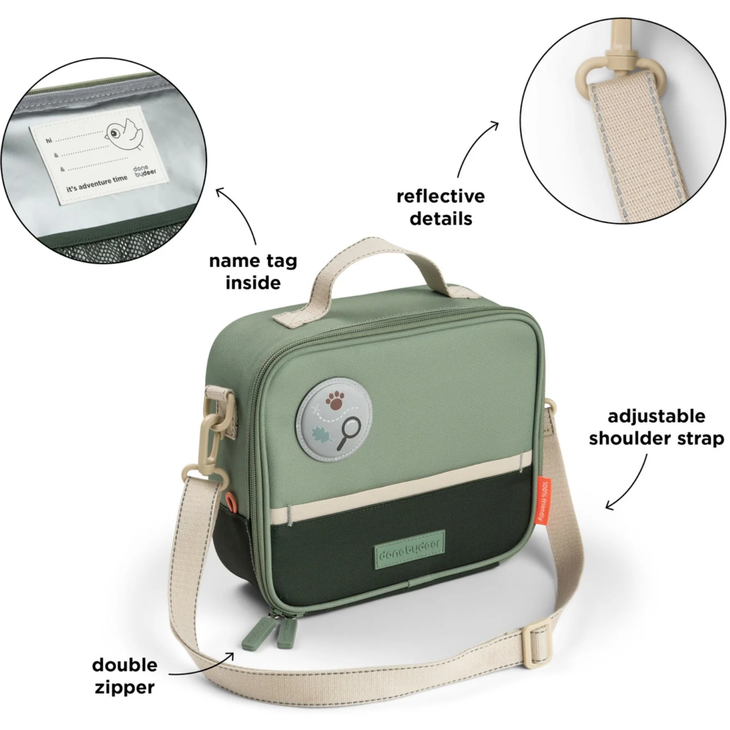 DonebyDeer Green Tiny Trails Insulated Lunch Bag - Image 11