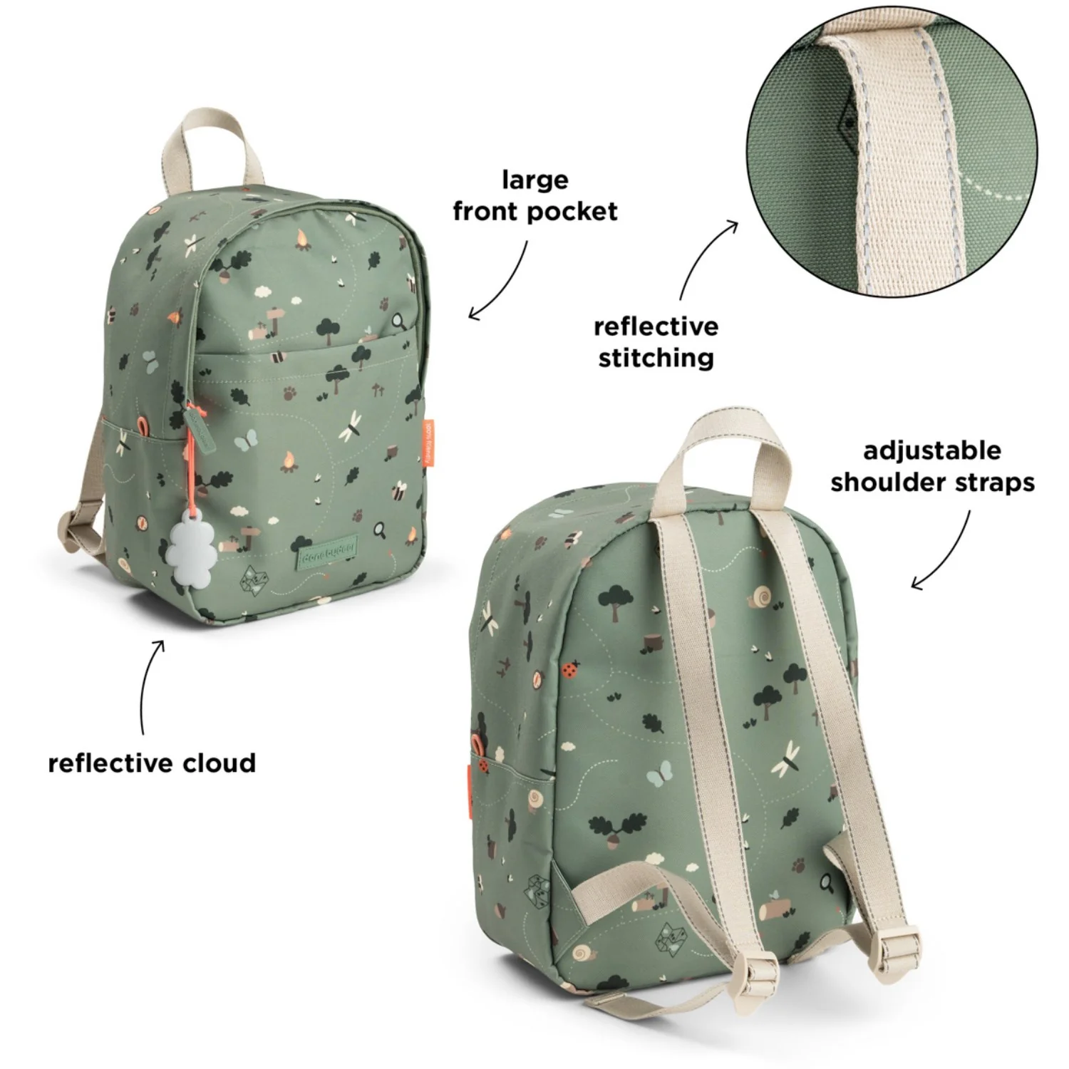 DonebyDeer Green Tiny Trails Kids Backpack - Image 14
