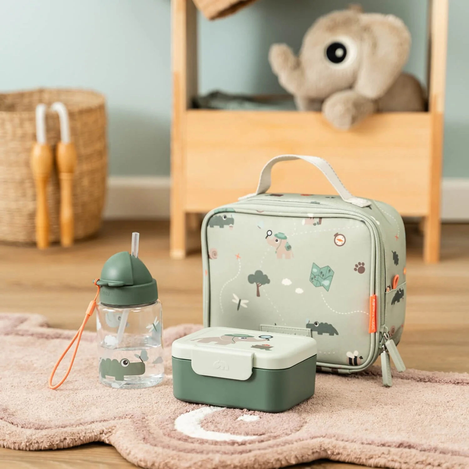 DonebyDeer Green Tiny Trails Tiny Lunch Box With Snack Picks - Image 5