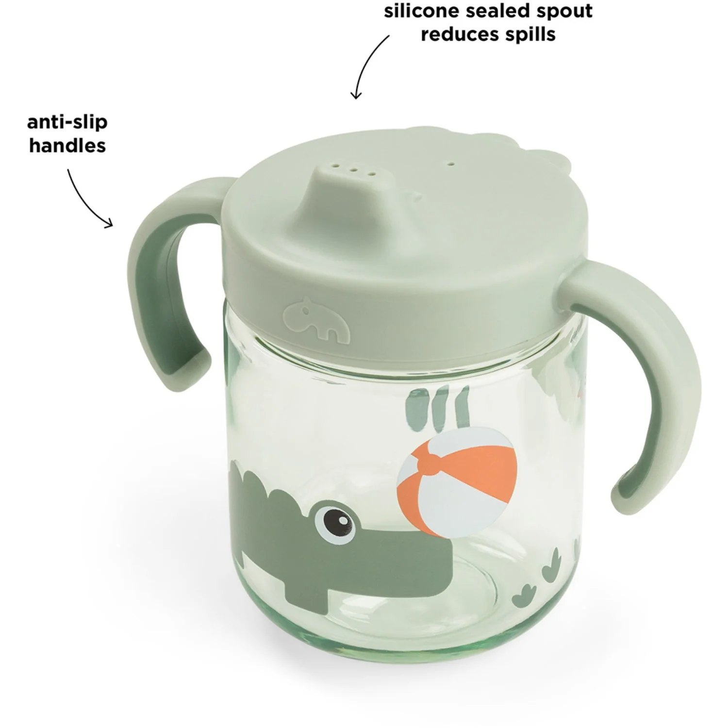 DonebyDeer Playground Green Learning Sippy Cup 2 Handles - Image 6