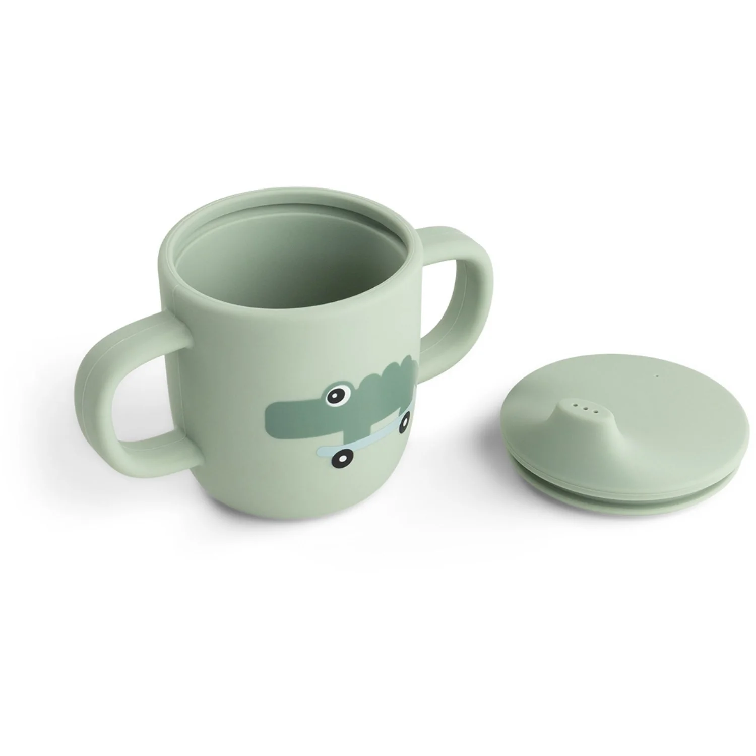 DonebyDeer Playground Green Silicone Sippy Cup 2 Handles - Image 5