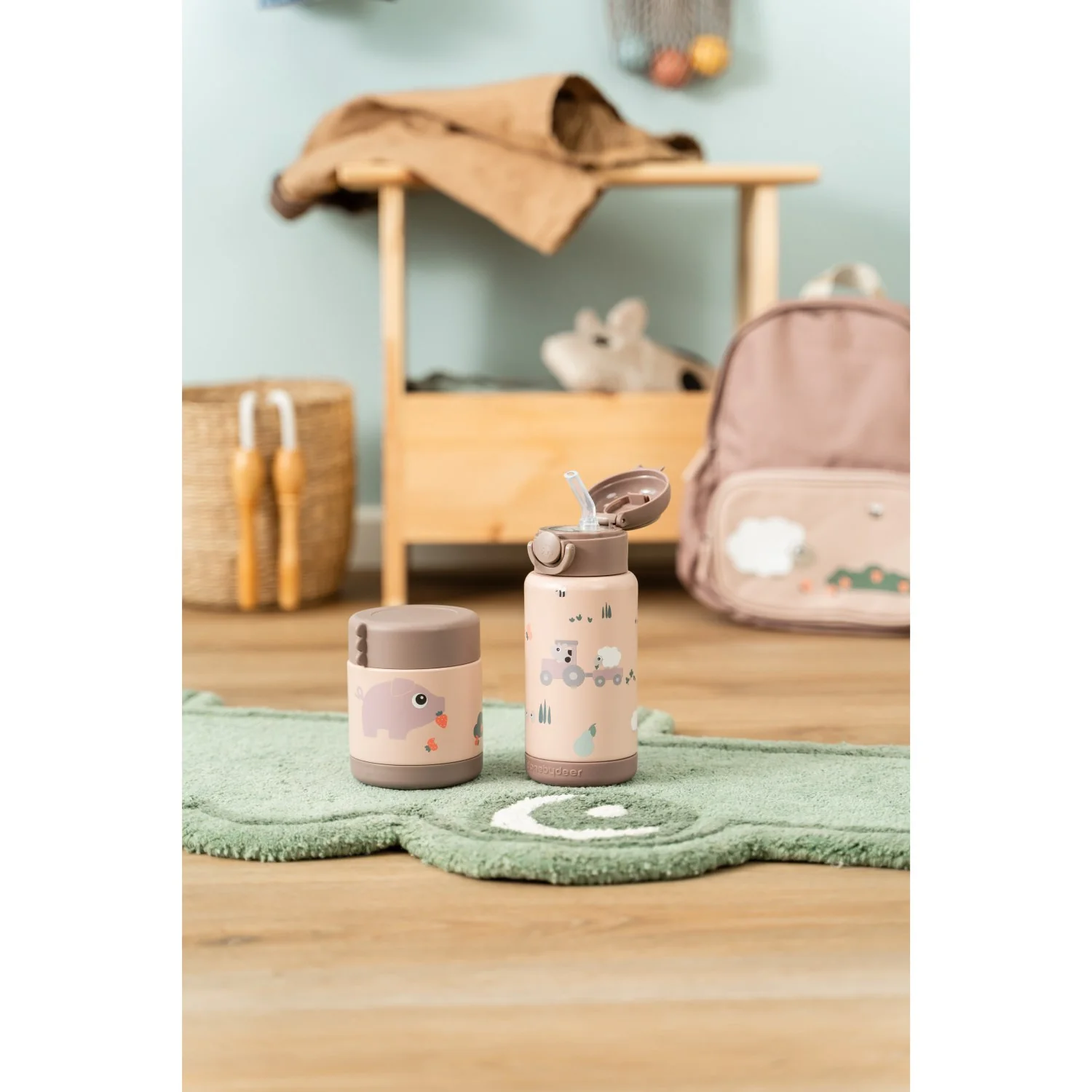 DonebyDeer Powder Tiny Farm Insulated Straw Bottle - Image 3