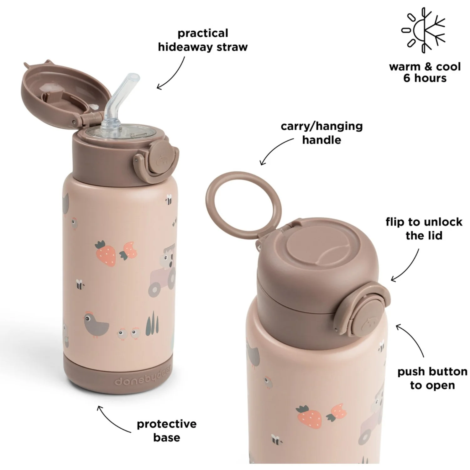 DonebyDeer Powder Tiny Farm Insulated Straw Bottle - Image 6