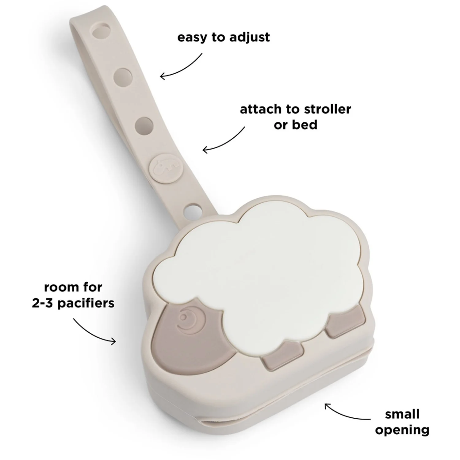 DonebyDeer Sand Sheepy Silicone Pacifier Holder - Image 6