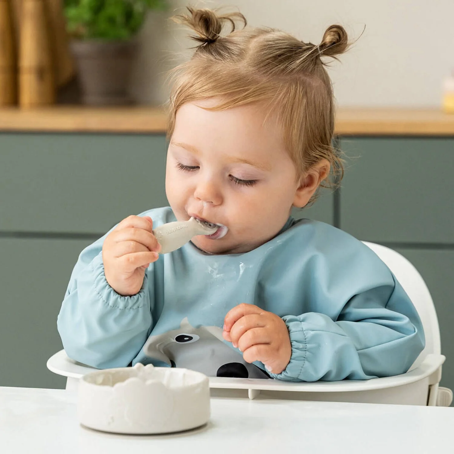 DonebyDeer Sheepy Sand Silicone Stick&Stay Bowl & Baby Spoon - Image 5