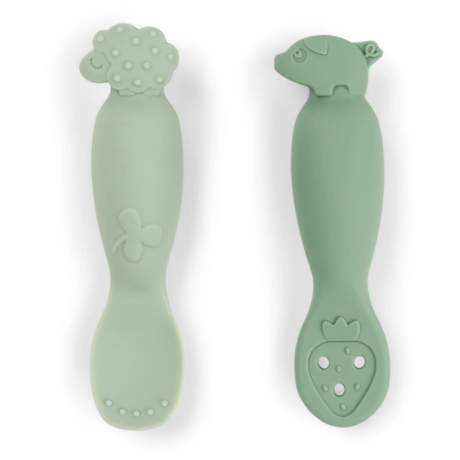 DonebyDeer Tiny Farm Green Learning Spoon Set