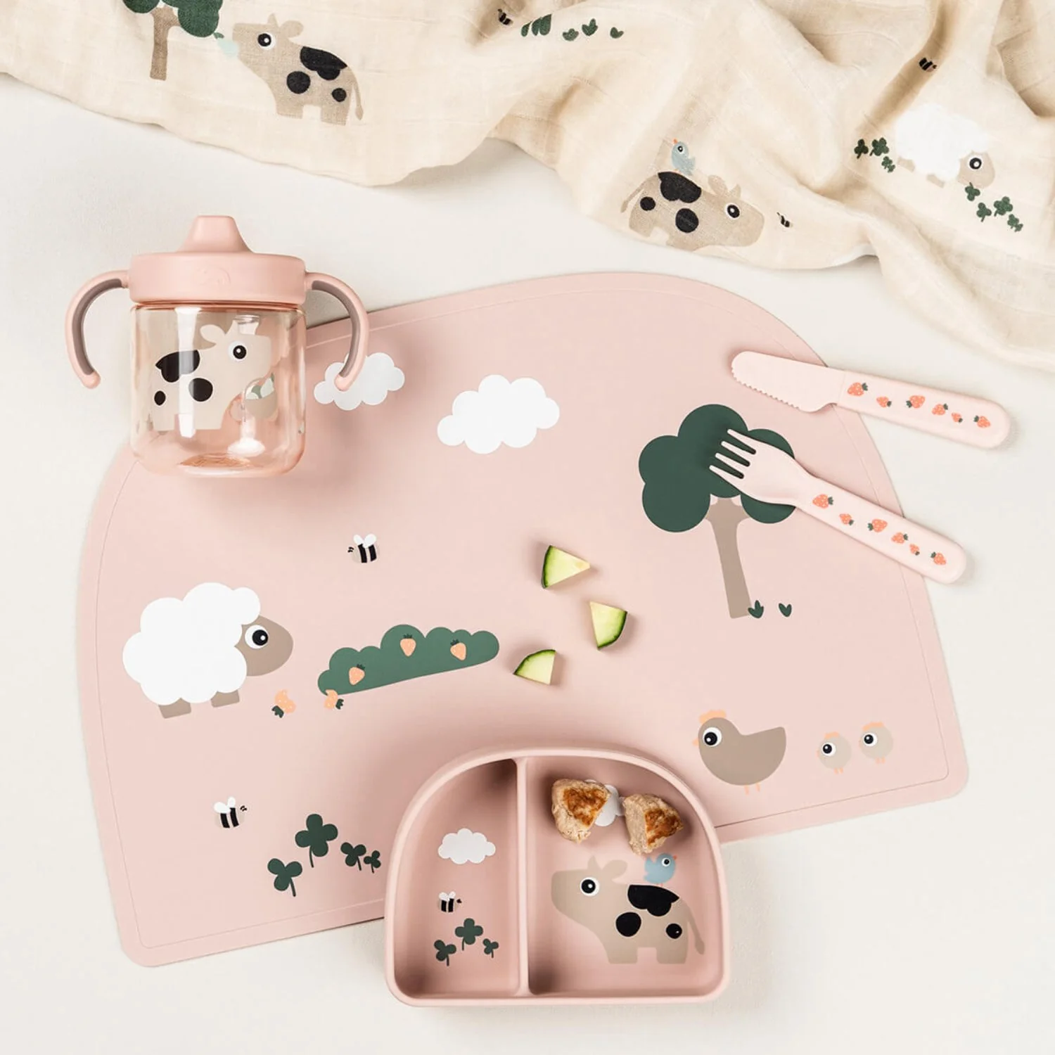 DonebyDeer Tiny Farm Powder Learning Sippy Cup 2 Handles - Image 4