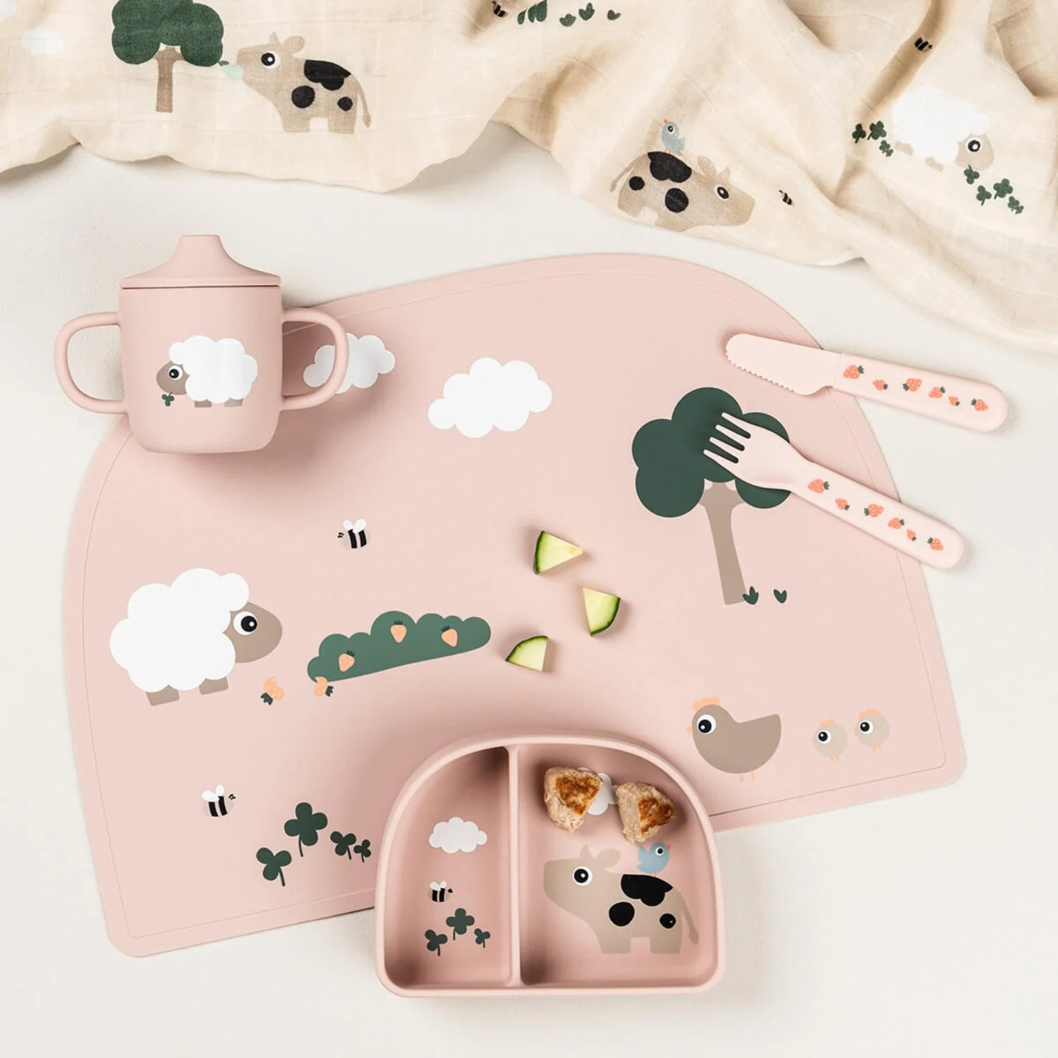 DonebyDeer Tiny Farm Powder Stick&Stay Divided Bowl - Image 3
