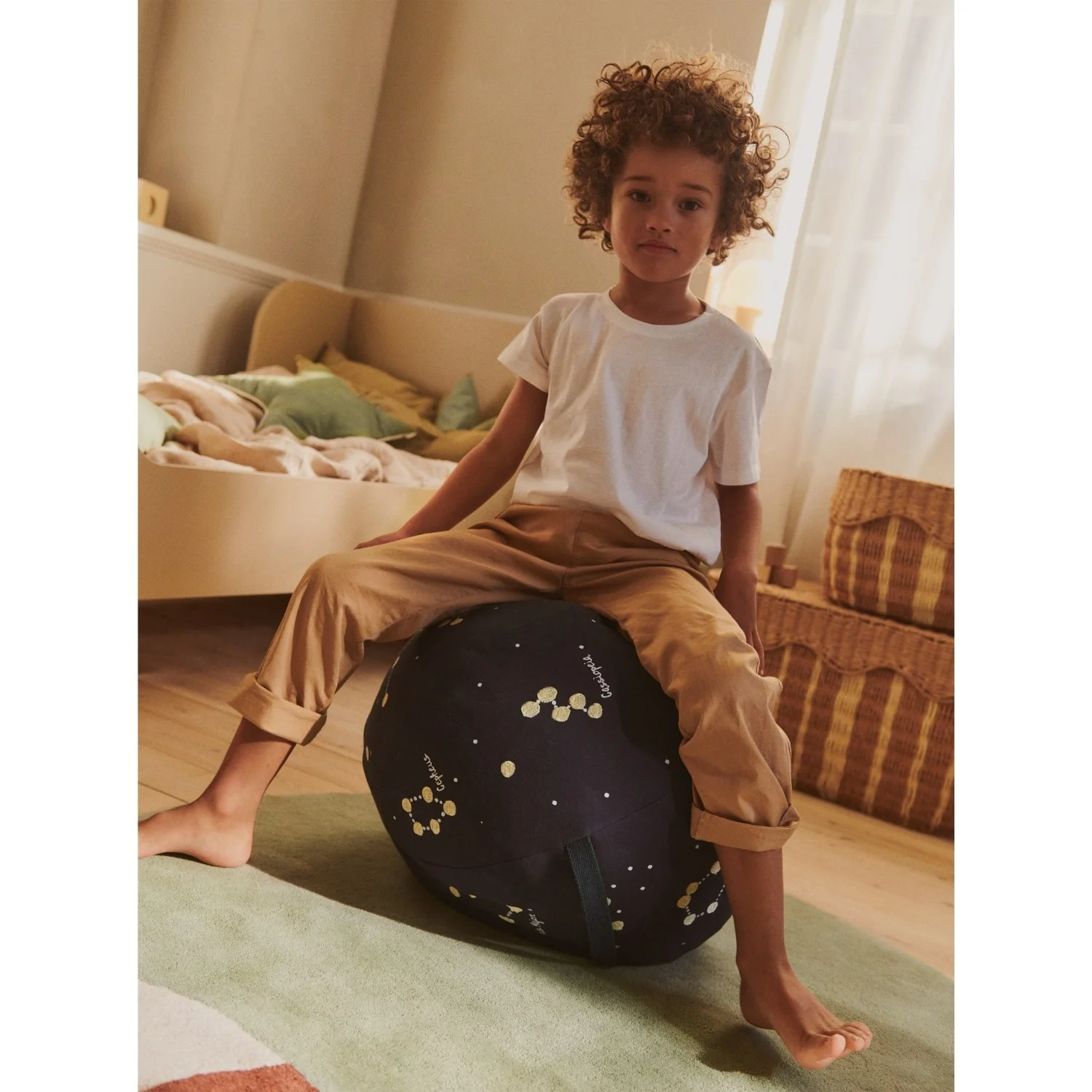 Ferm Living Dark Blue Constellation Pouf - Image 2