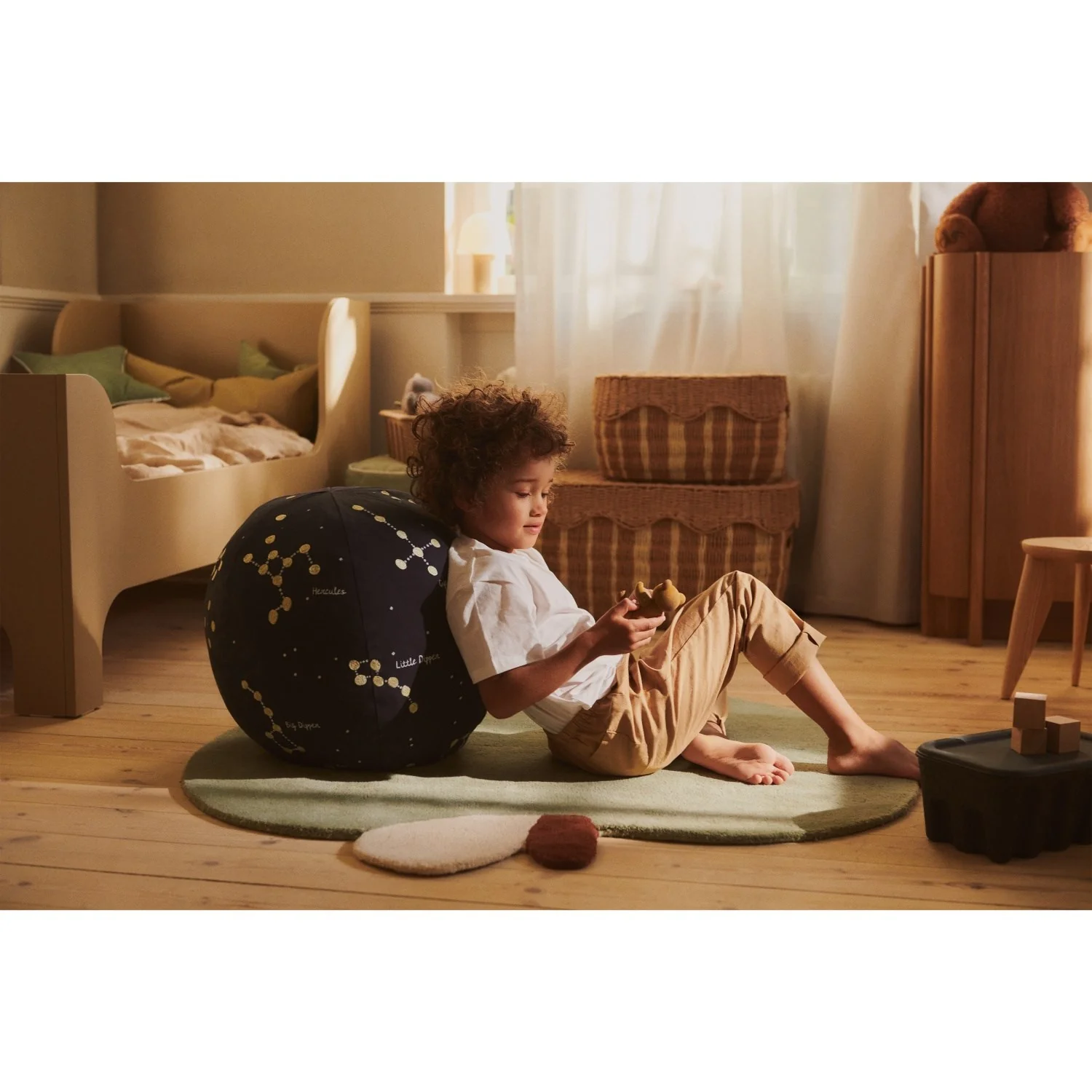 Ferm Living Dark Blue Constellation Pouf - Image 3