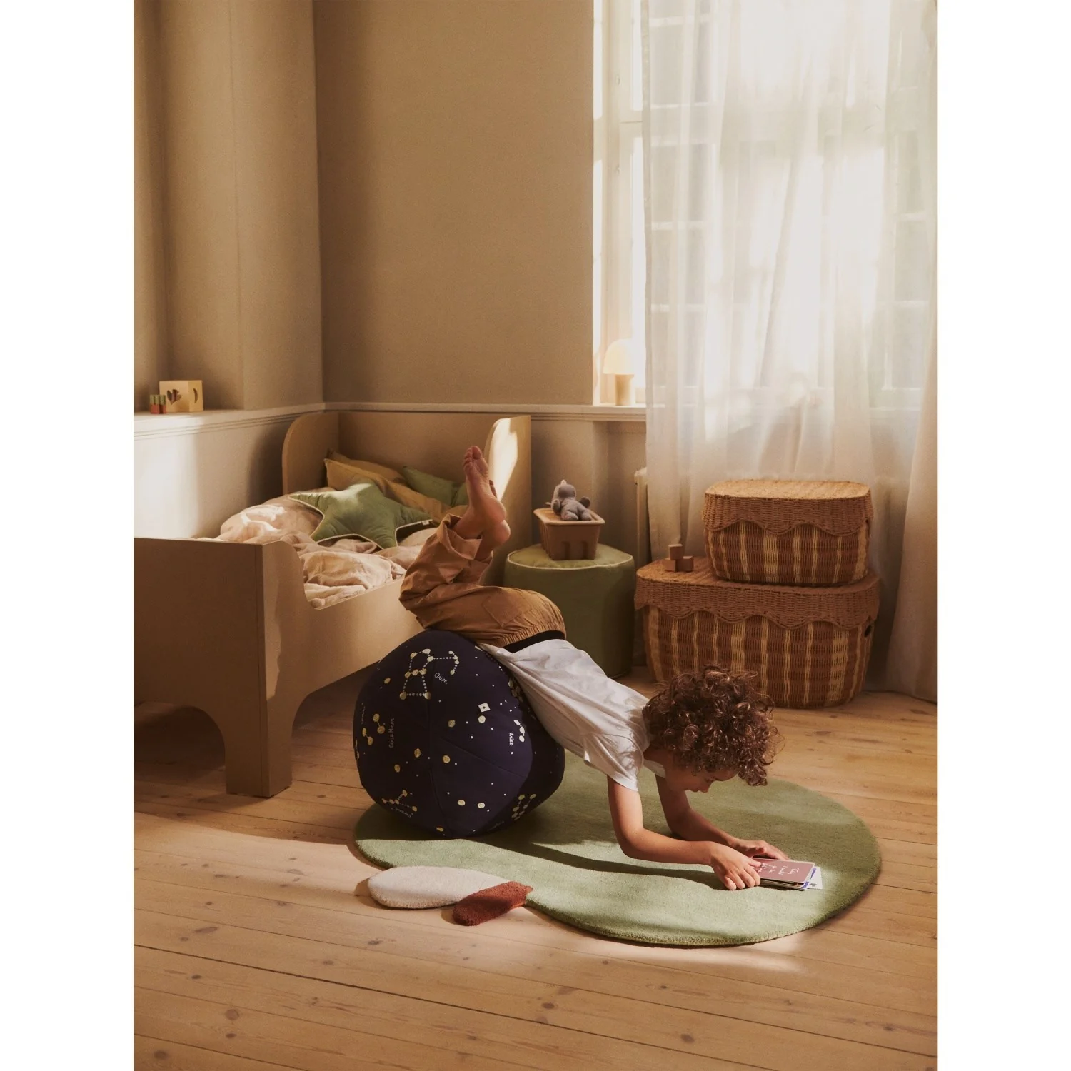 Ferm Living Dark Blue Constellation Pouf - Image 4