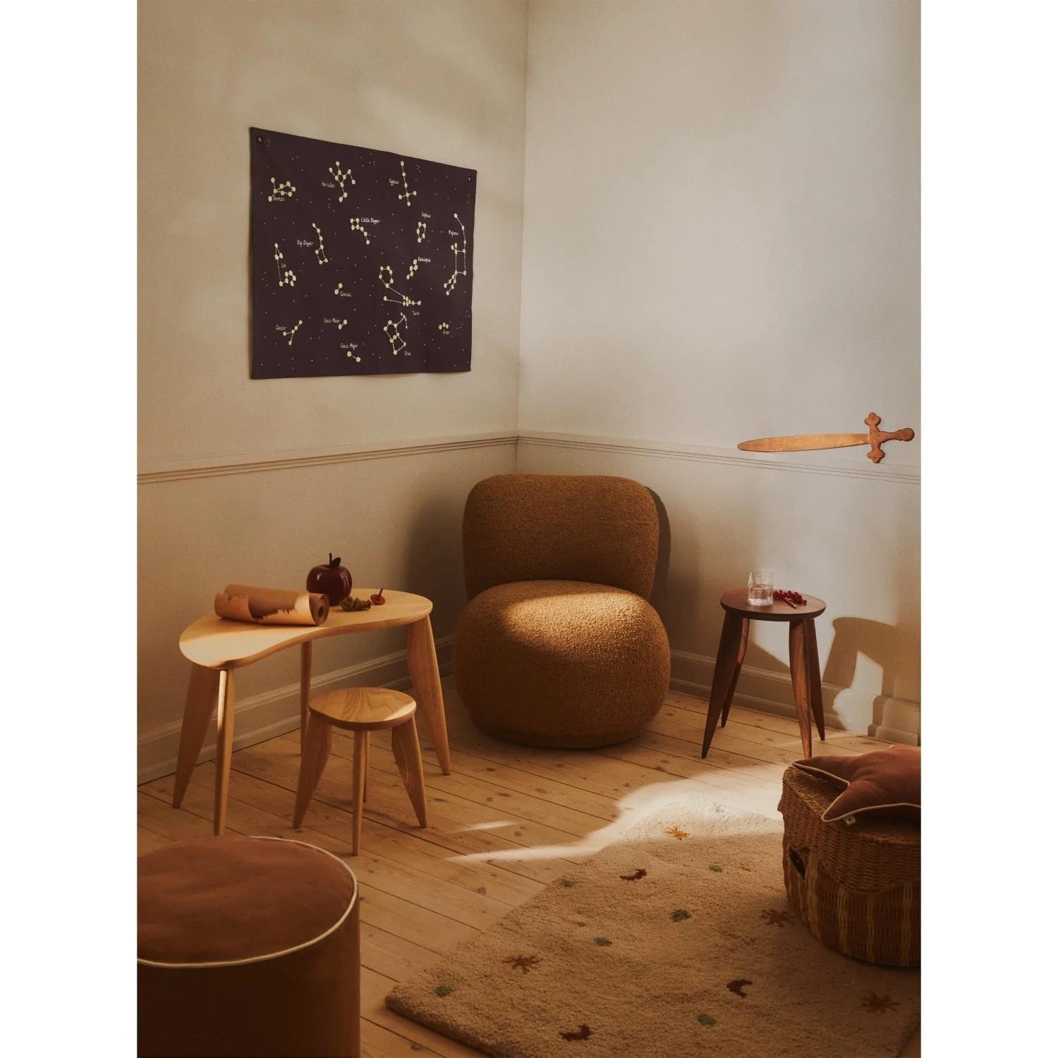 Ferm Living Dark Blue Constellation Textile Map - Image 2