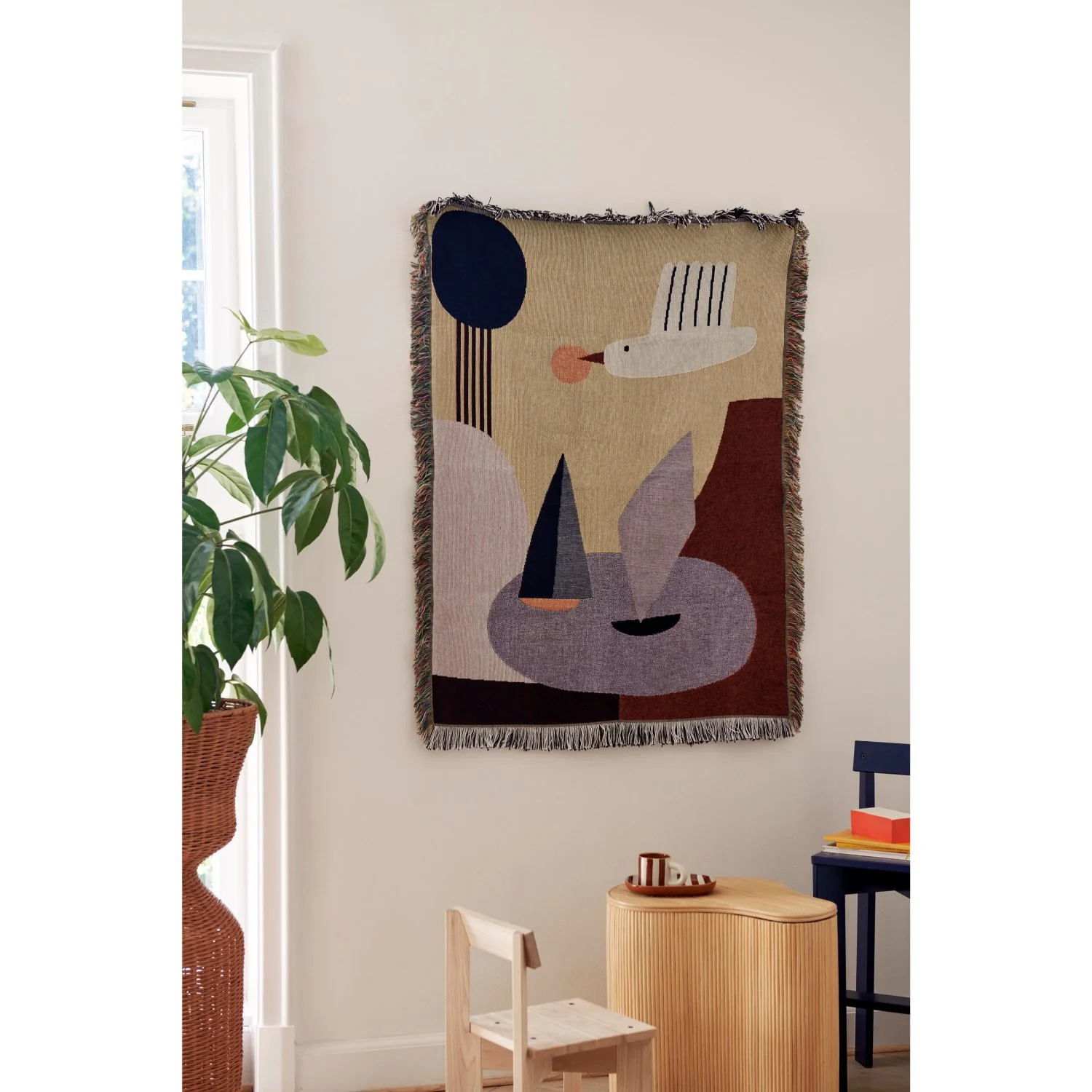 Ferm Living Multi Bird Tapestry Blanket - Image 2