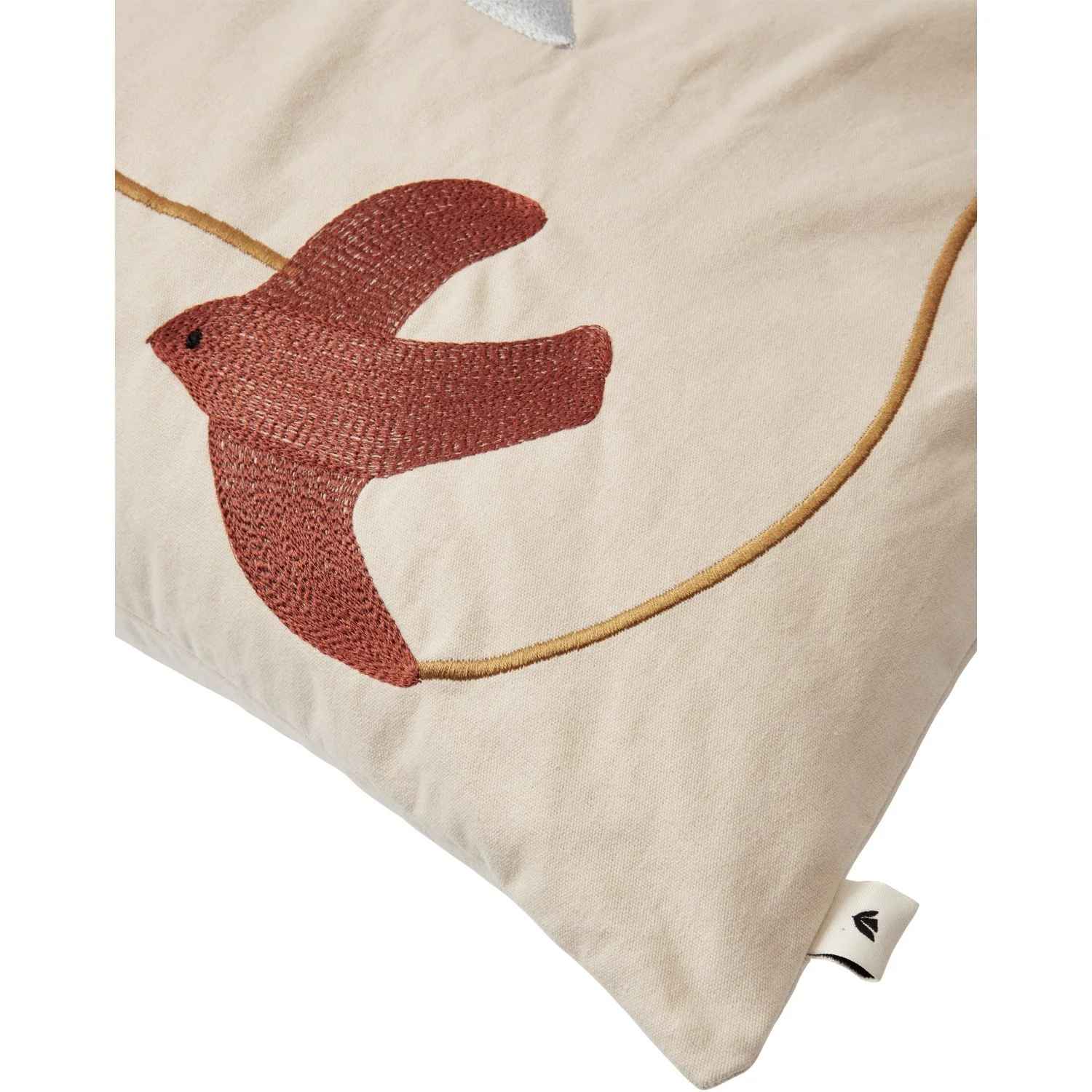 Ferm Living Multi Swif Bird Embroidered Cushion Rectangular - Image 6