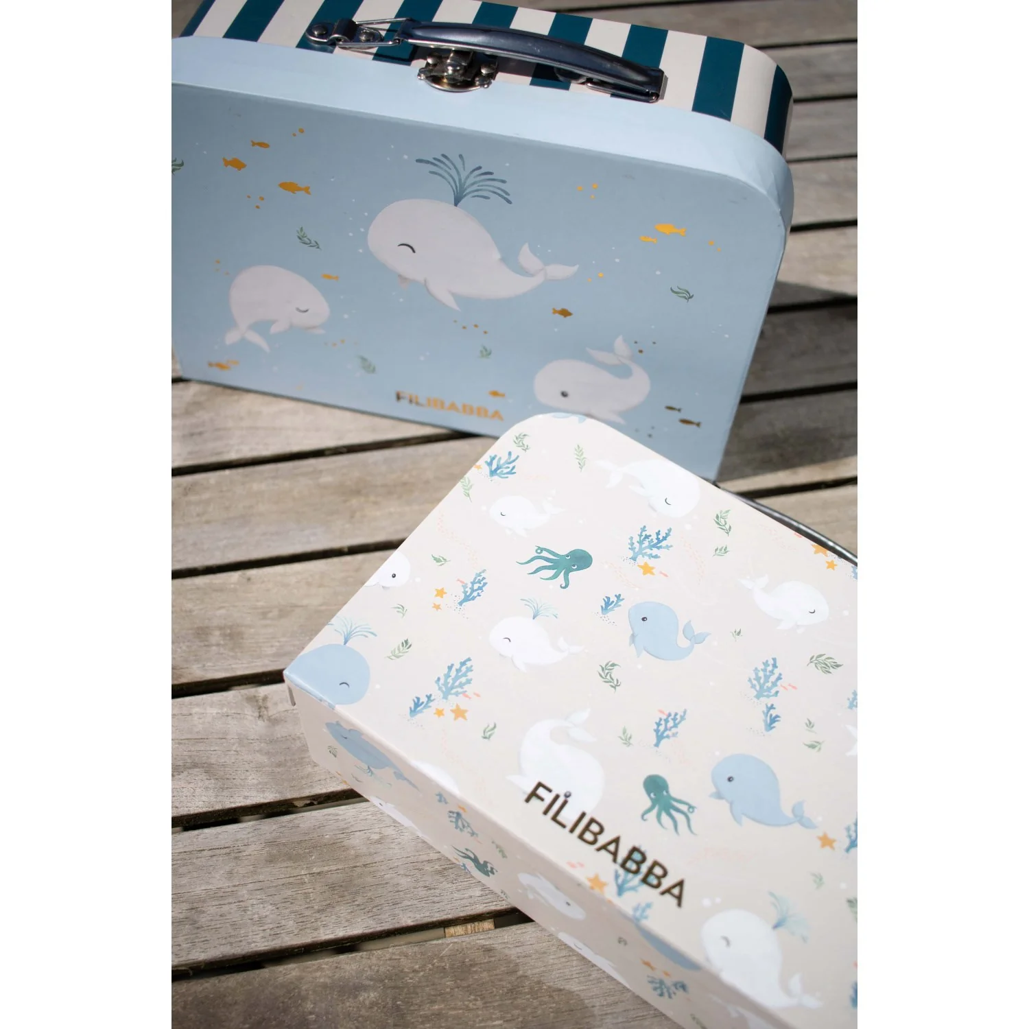 FILIBABBA Christian's Whale Tales Suitcase Set For Play And Storage 2 Pack - Image 3