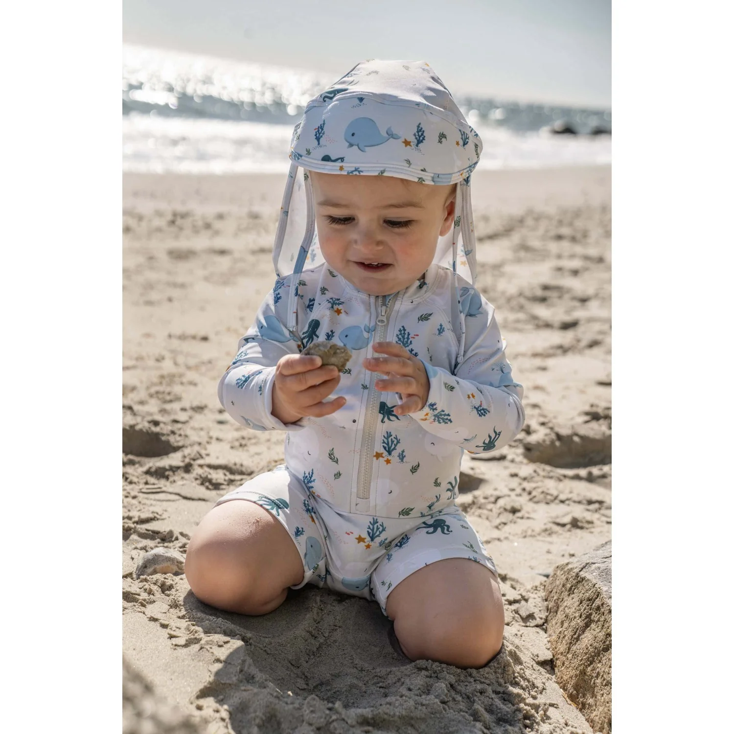 FILIBABBA Christian's Whale Tales Lykke Uv Sun Hat 1-3 Years - Image 2