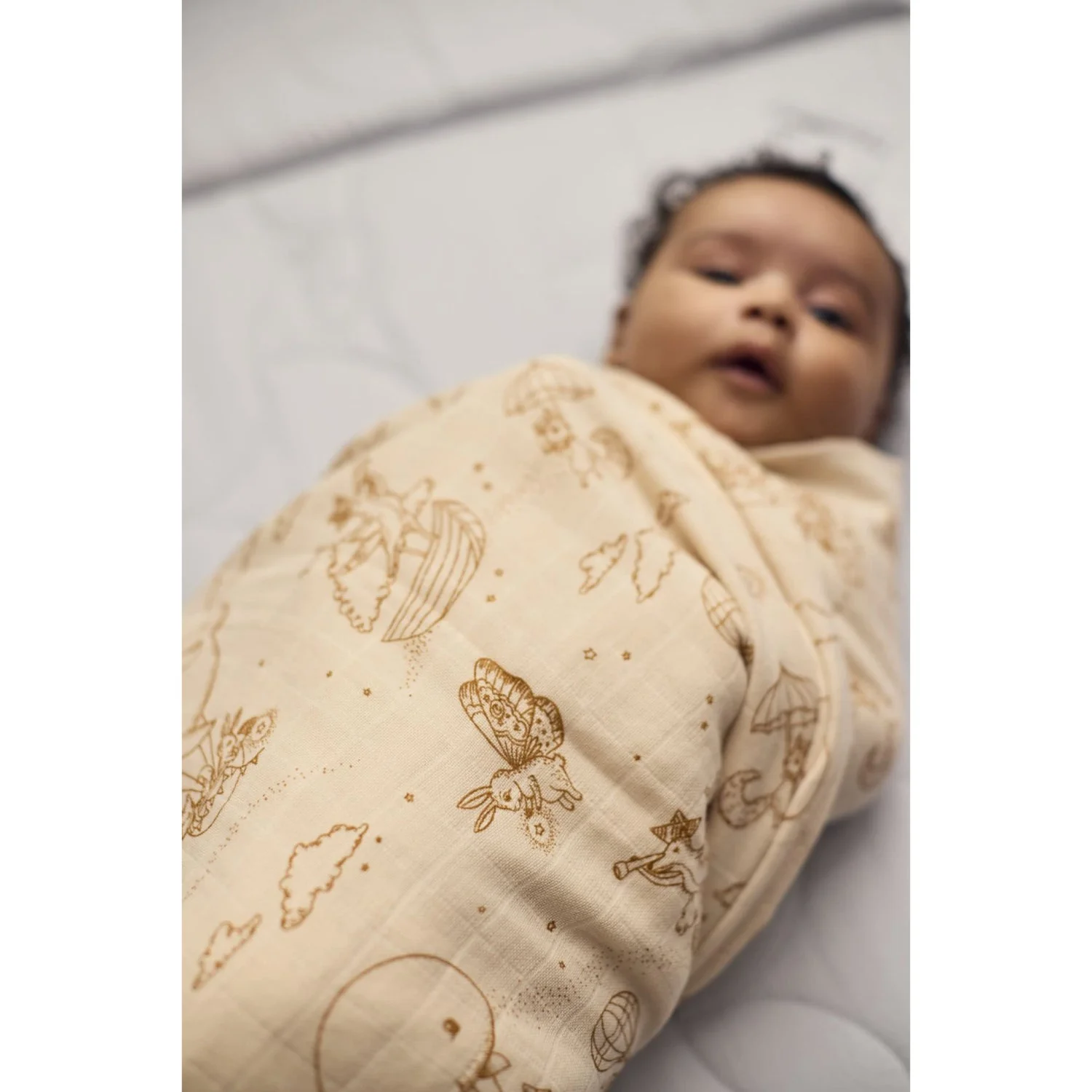 FILIBABBA Dreamy Adventurers Muslin Swaddle Diaper 120x120 Cm Gots - Image 2