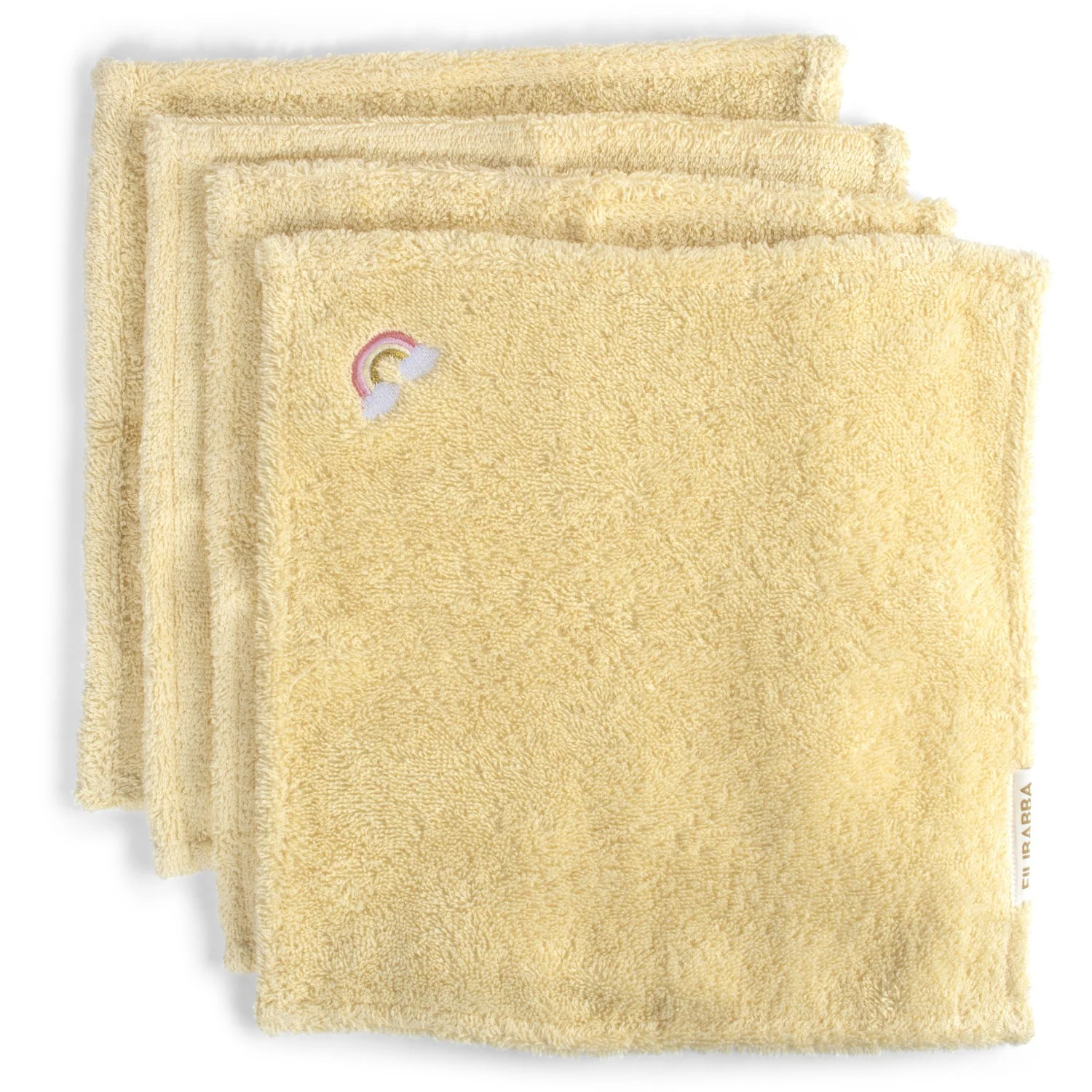 FILIBABBA Embroidered Rainbow Wash Cloths GOTS 4 Pack - Image 4