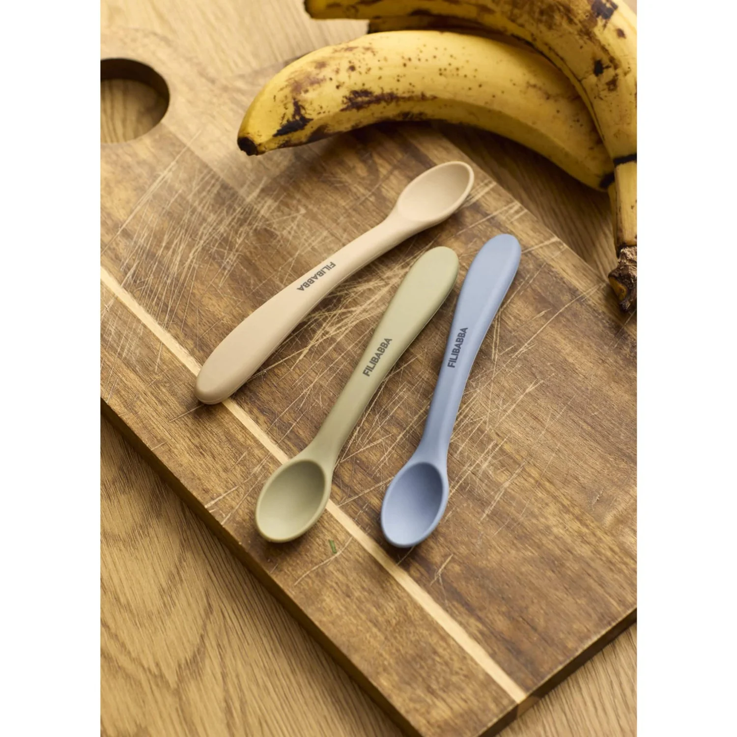 FILIBABBA Ocean Mix Silicone Feeding Spoons 3-Pack - Image 4