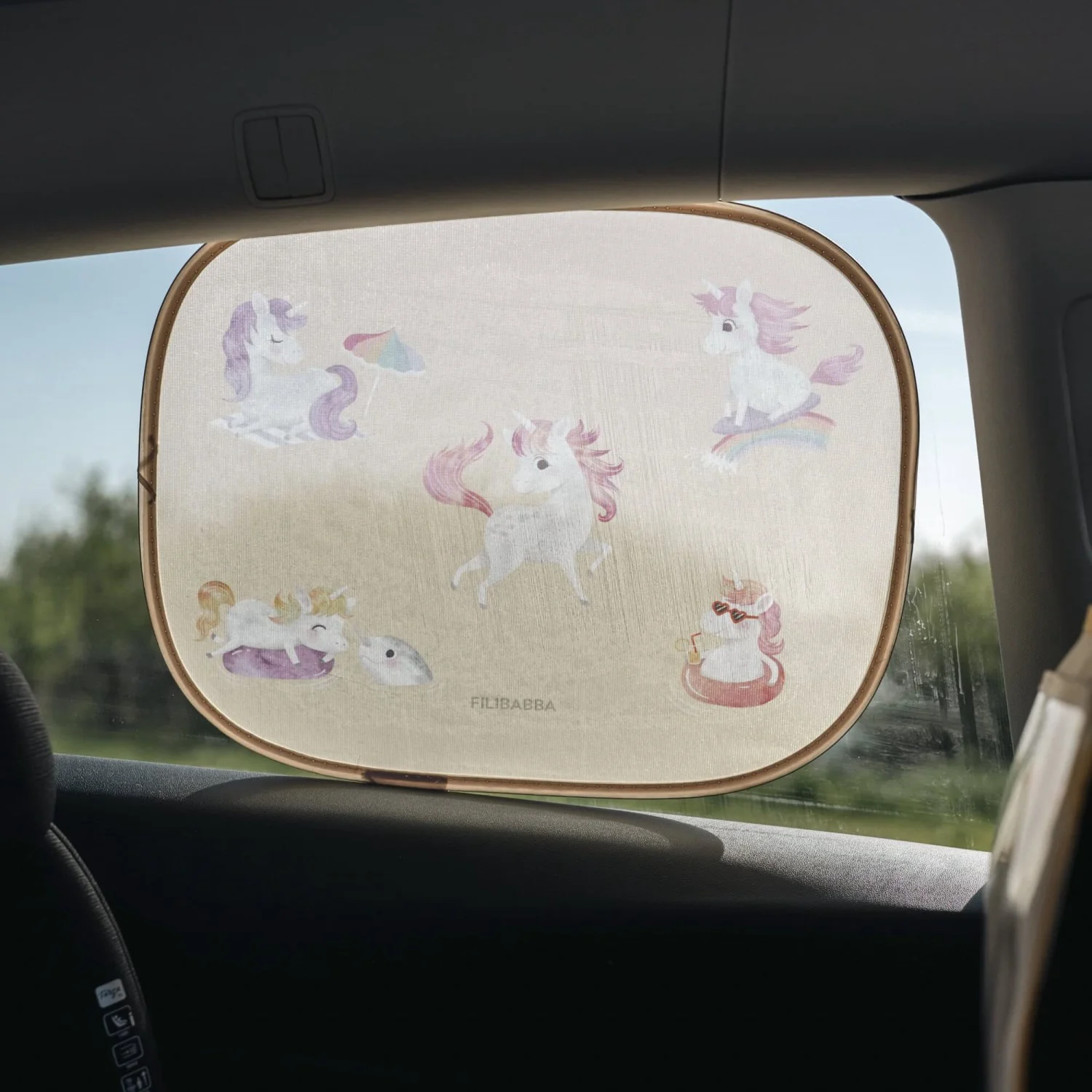 FILIBABBA Unicorn Shores Sun Visors For The Car 2 Pack - Image 3