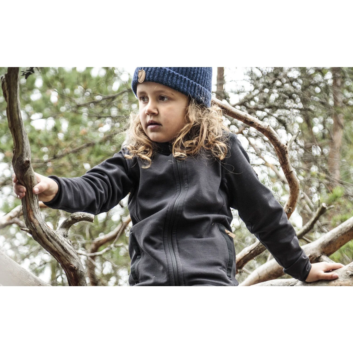 Fjällräven Dark Navy Kids Keb Fleece Hoodie - Image 2
