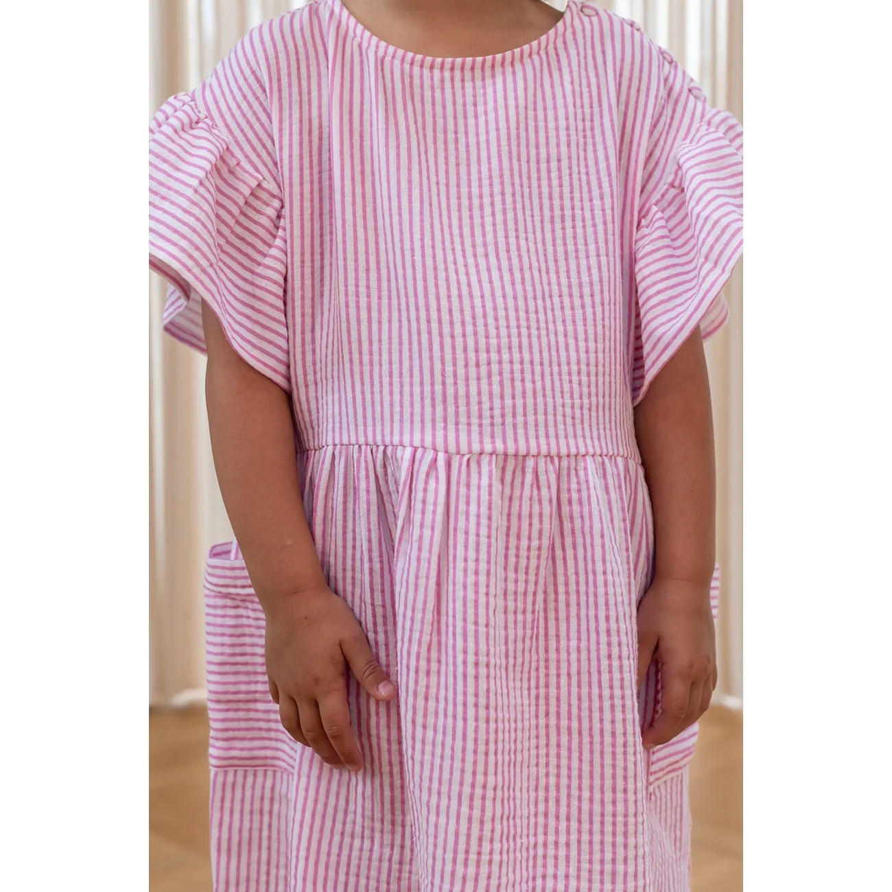 Fliink Cloud Dancer Pink Stripe Ciao Stripe Dress - Image 3