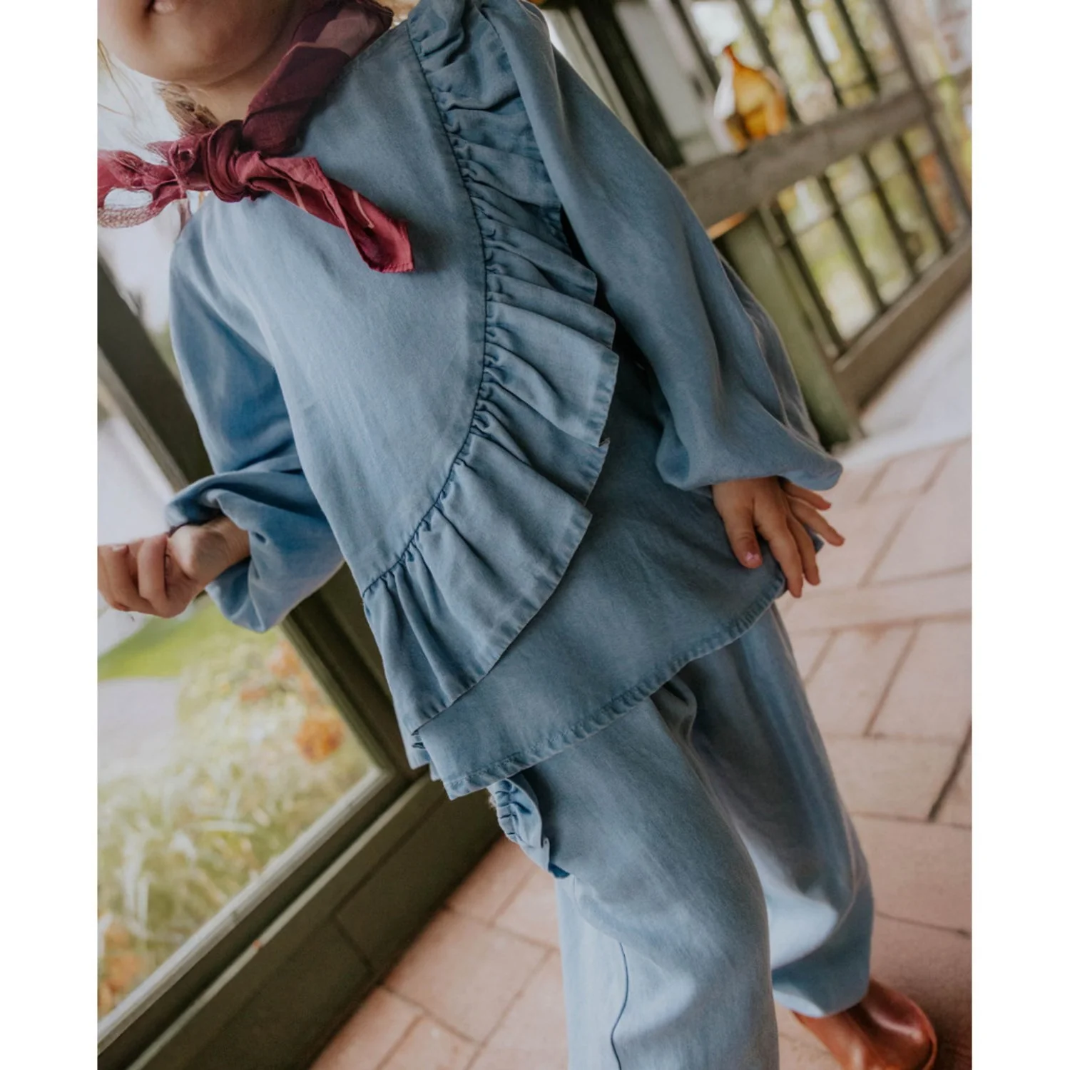 Fliink Medium Denim Blue Helene Ls Blouse - Image 3