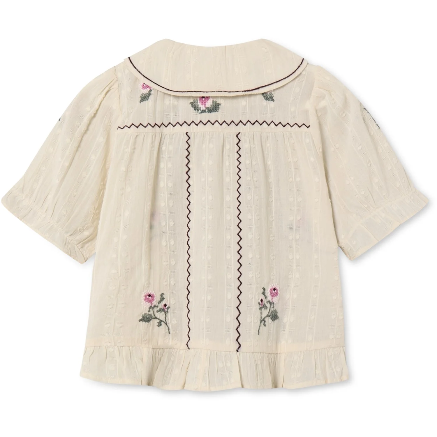 Fliink Sandshell Dobby Ss Rose Embr Shirt - Image 4