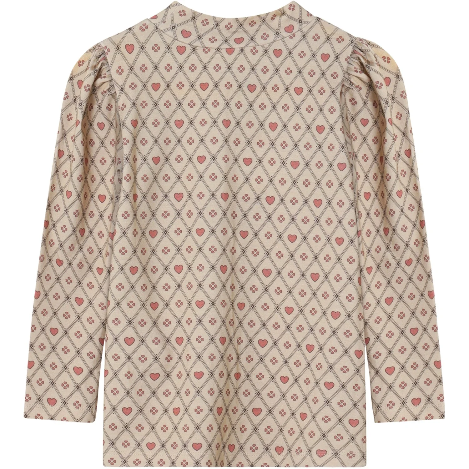 Fliink Sandshell Heart Aop Kelly Heart Ls Puff Blouse - Image 2