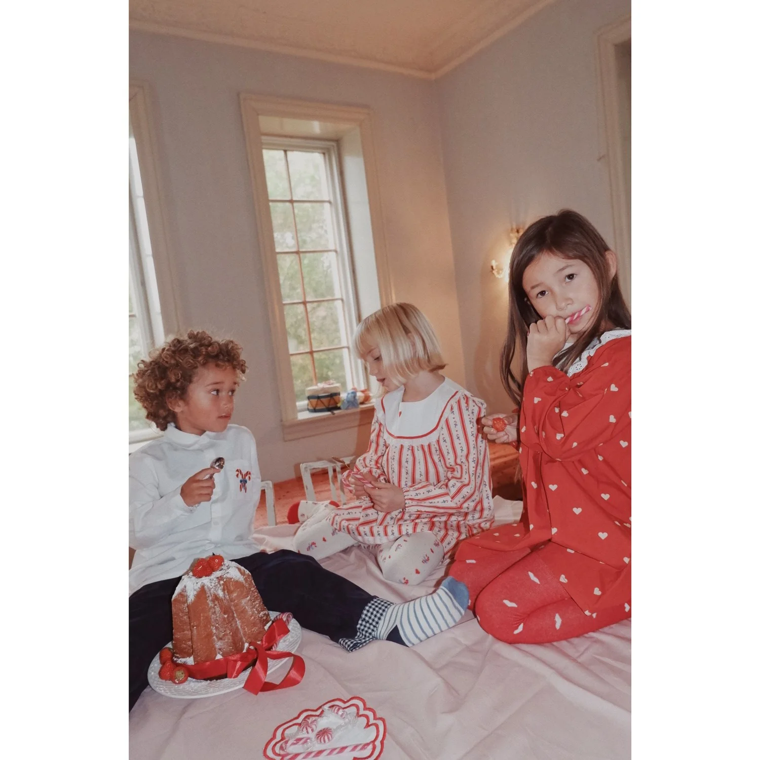 Flöss Poppy Red/Soft White Ellen Dress - Image 3