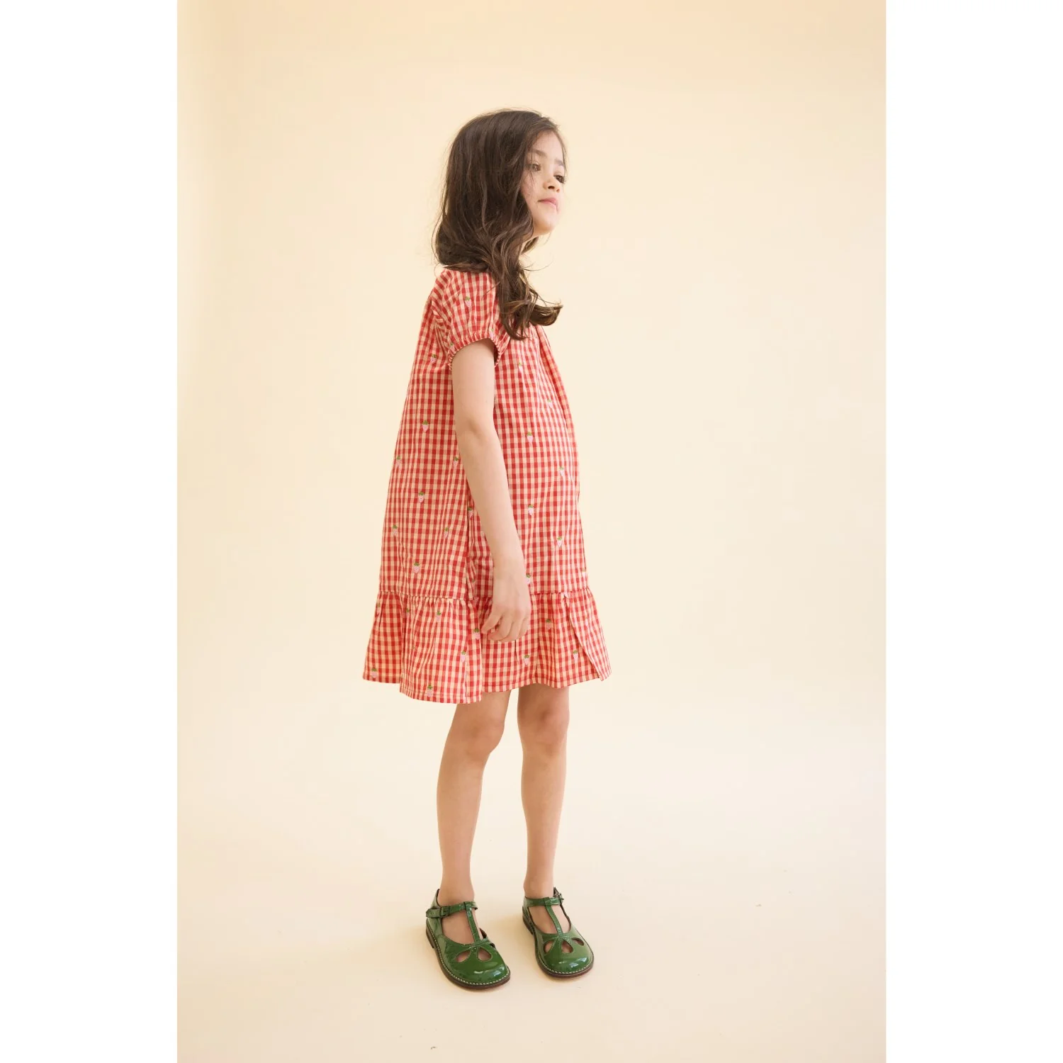 Flöss Red-pink Berry Gingham Molly Pineberry Dress - Image 2