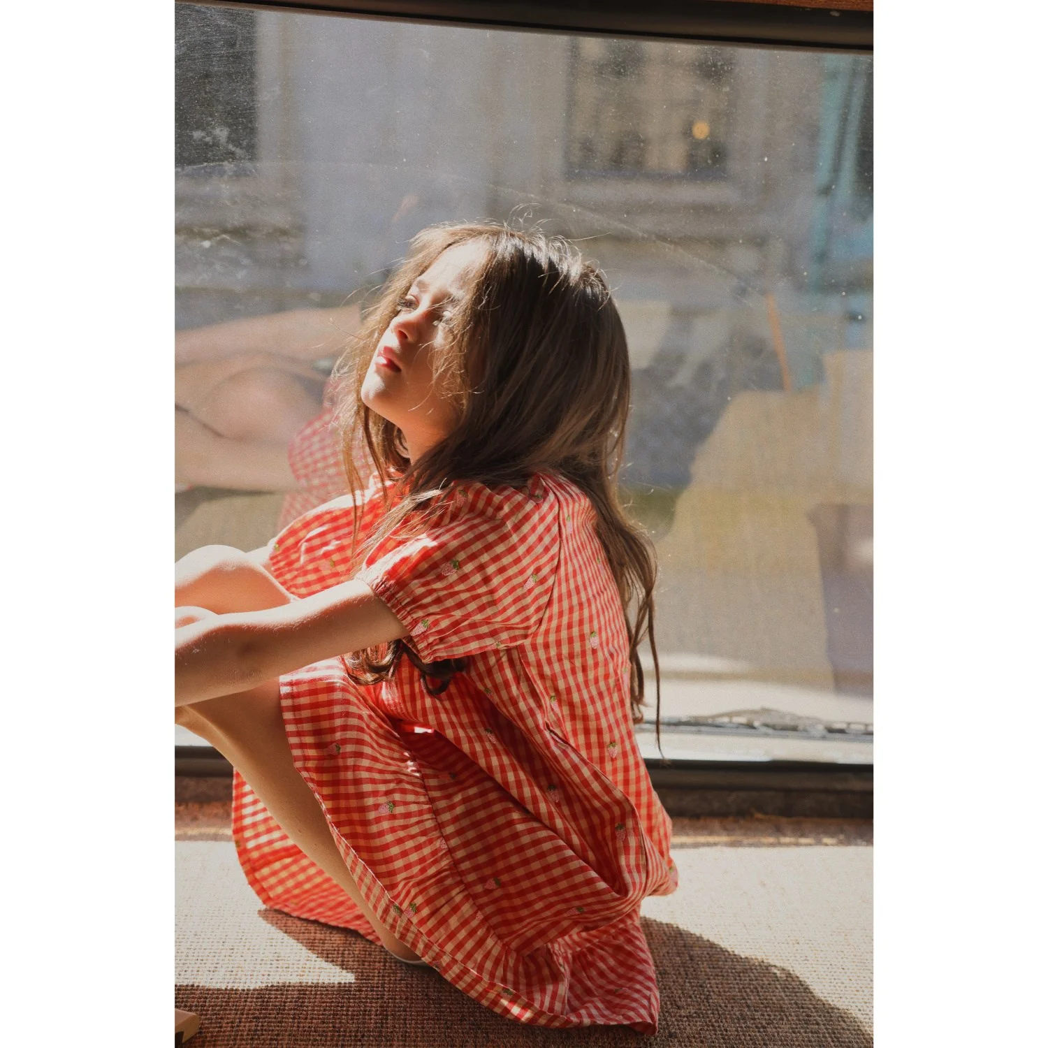 Flöss Red-pink Berry Gingham Molly Pineberry Dress - Image 5
