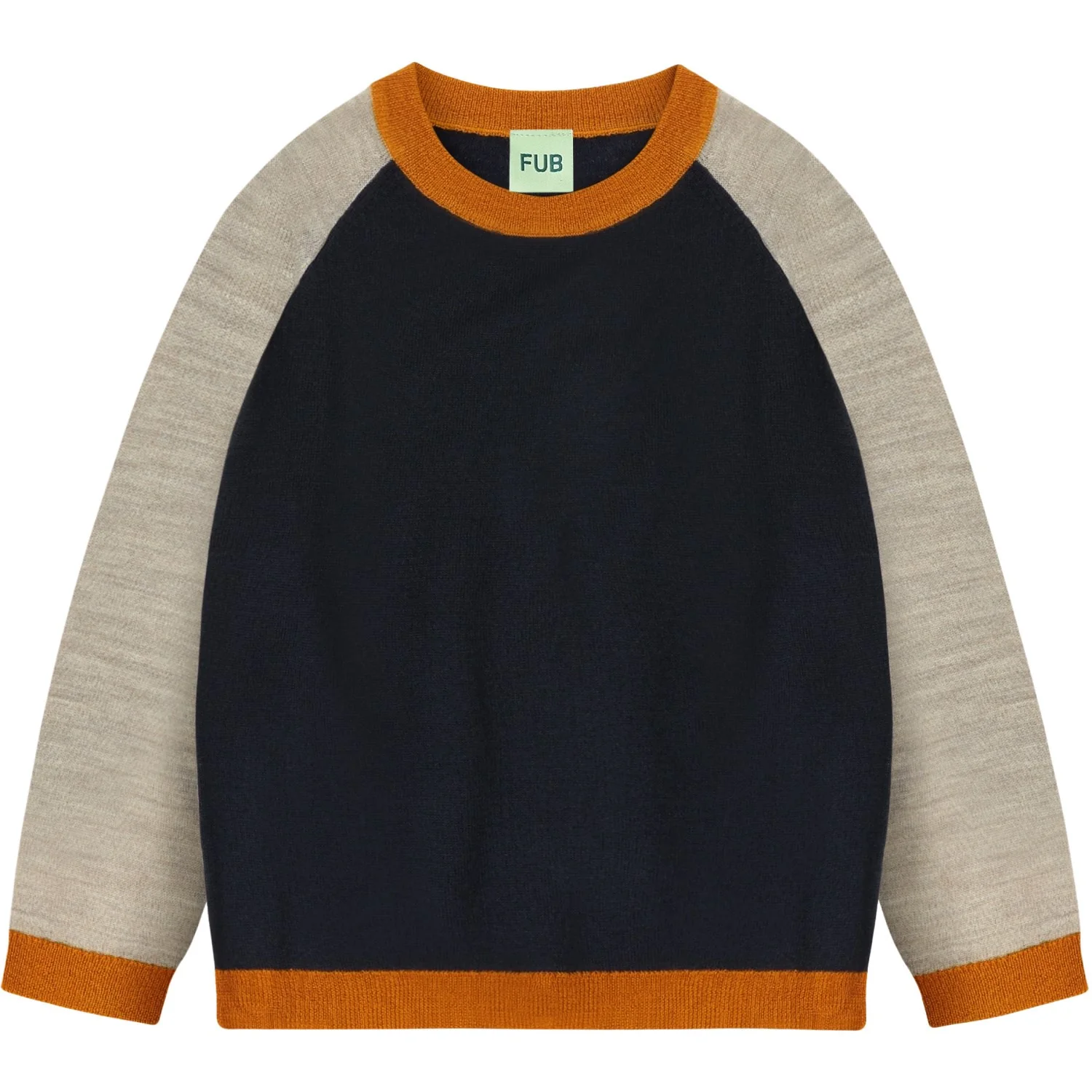 FUB Dark Navy Colour Block Blouse