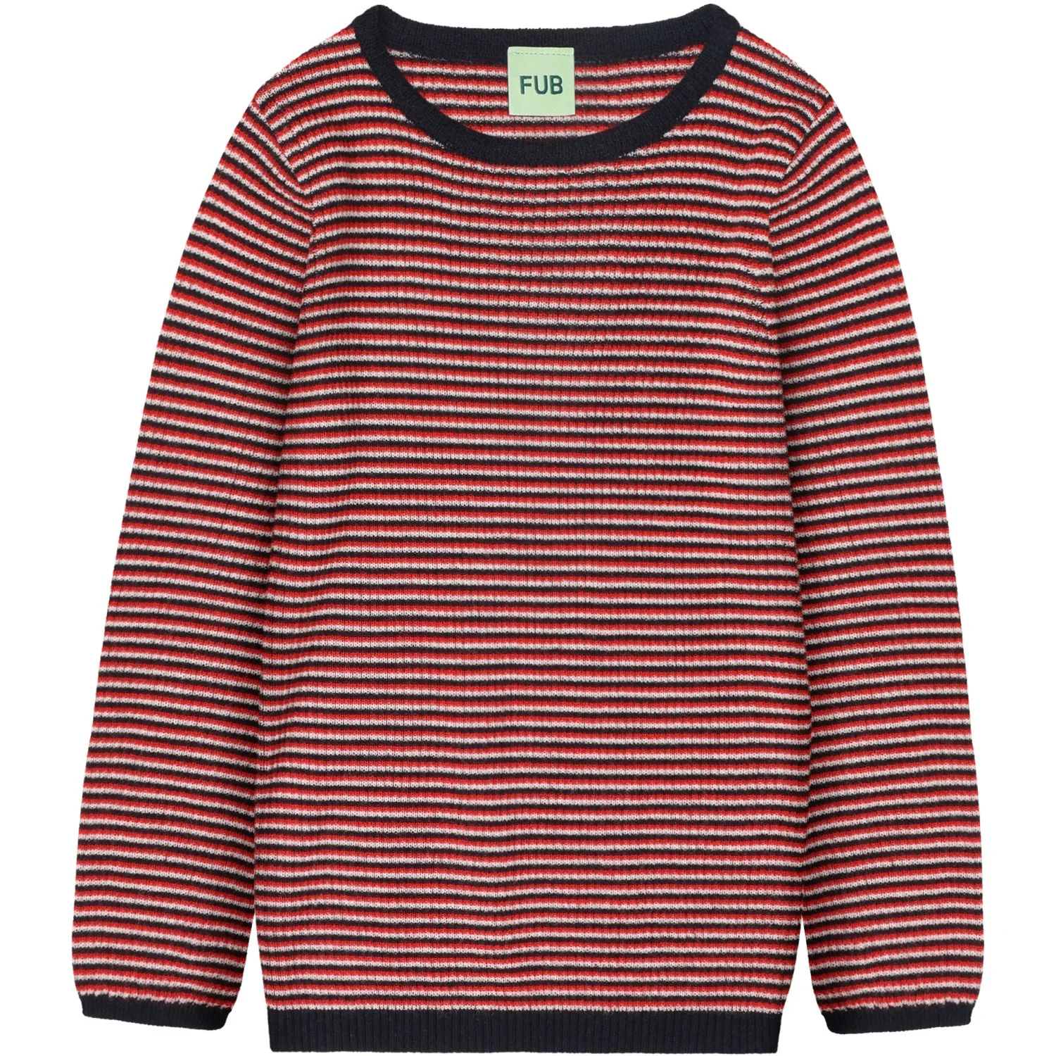 FUB Ecru/Dark Navy/Signal Red Rib Blouse