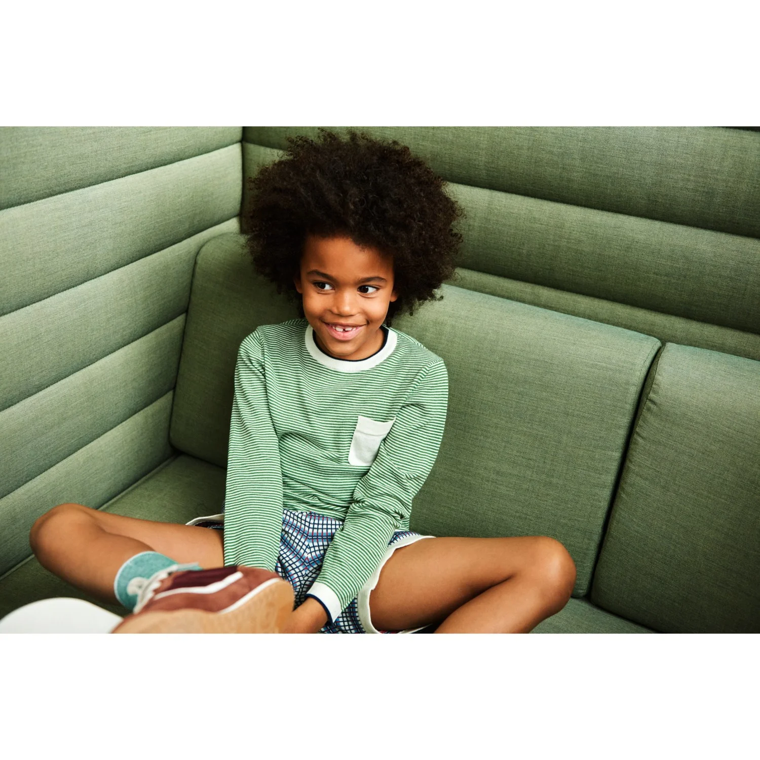 FUB Ecru/Pine Striped Crew - Image 20