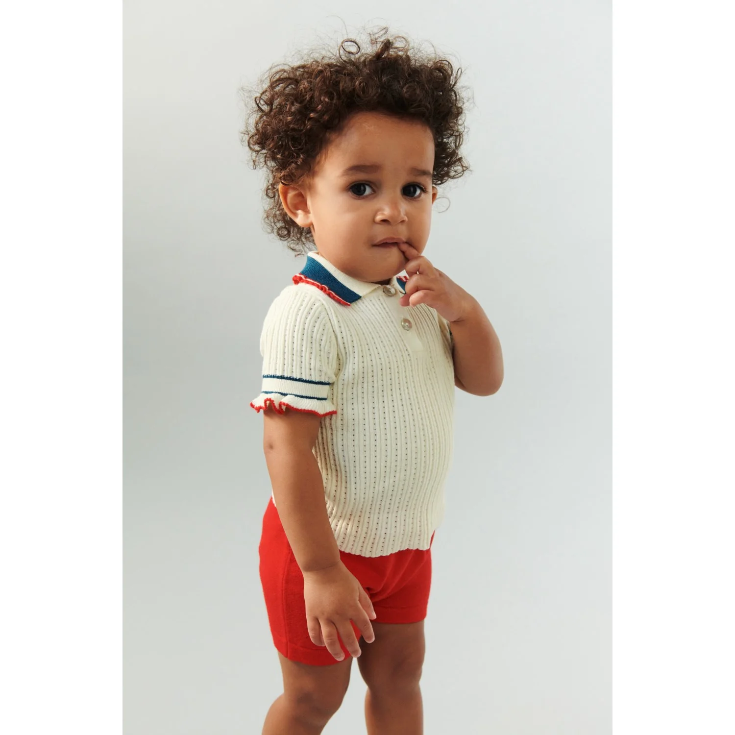 FUB Ecru Pointelle Polo - Image 12