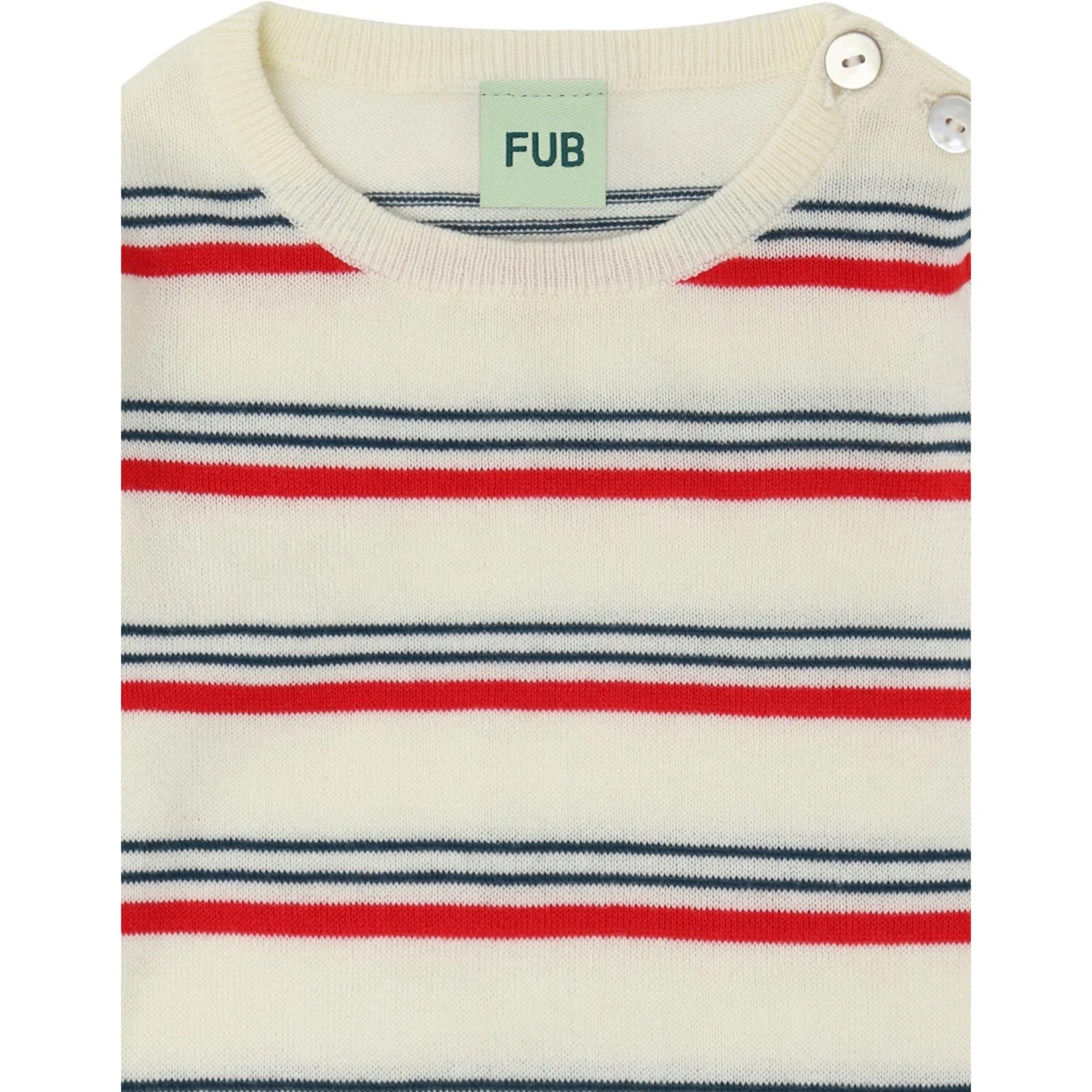 FUB Ecru/Red Baby LS Body - Image 2
