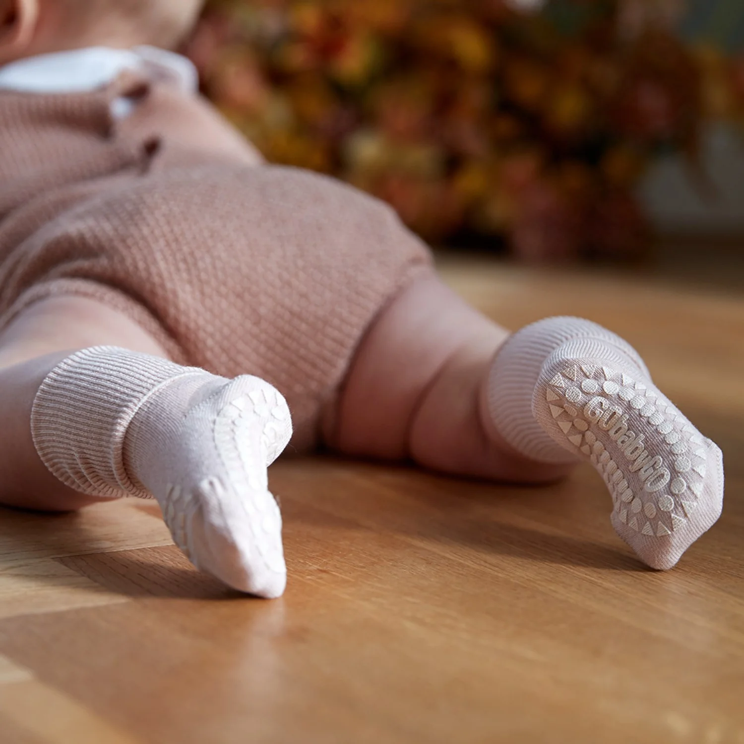 Gobabygo Soft Pink Non-Slip Socks Bamboo - Image 3